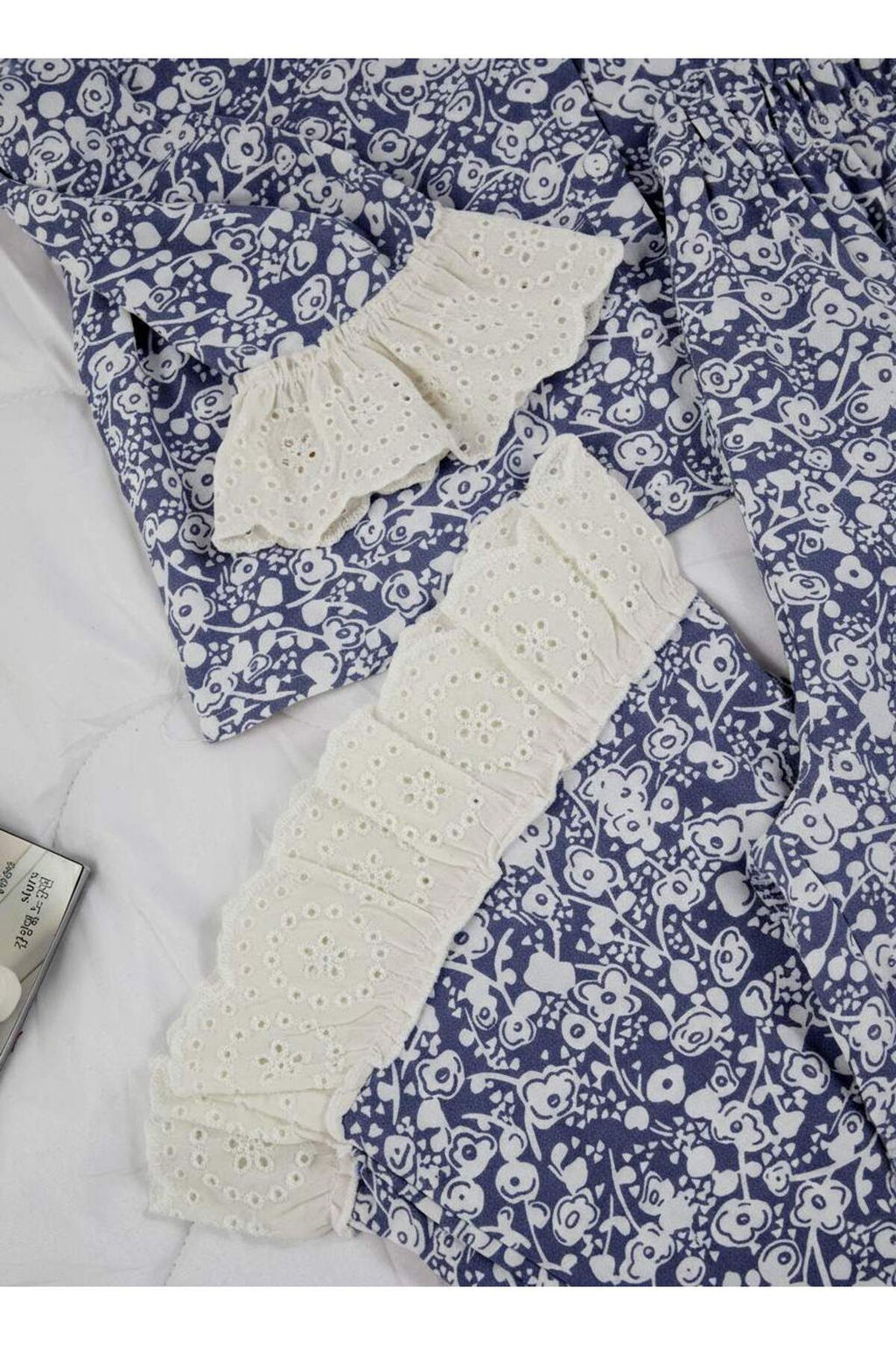 Mavi Cicekli Shally Dokuma Pijama Tak?m? THMAW26PT00185