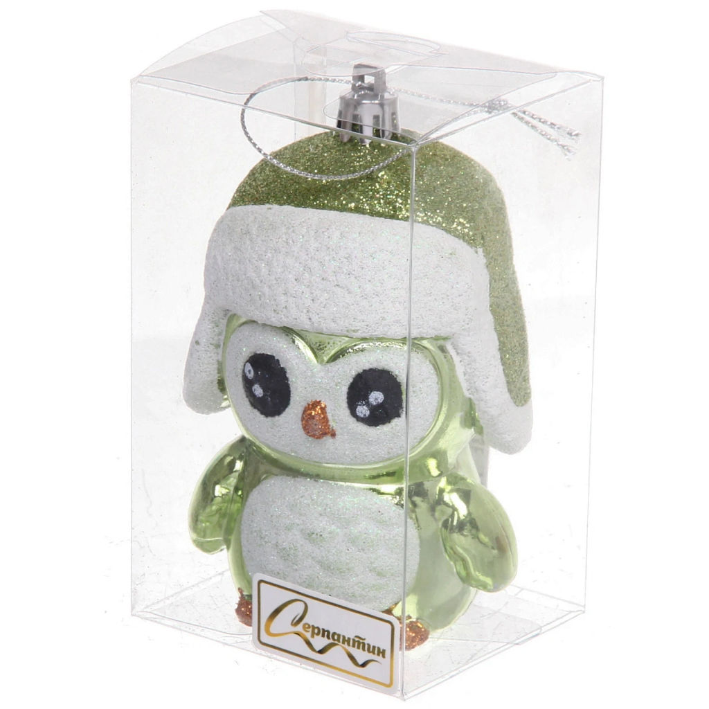 Цена за 2шт. Ёлочная игрушка "Новогодний пингвин" 7*6*11 см, зелёный