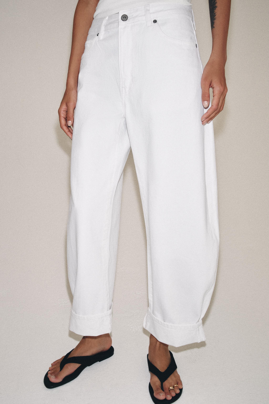 JEANS ZW COLLECTION BALLOON TIRO MEDIO / Blanco - Zara фото 2
