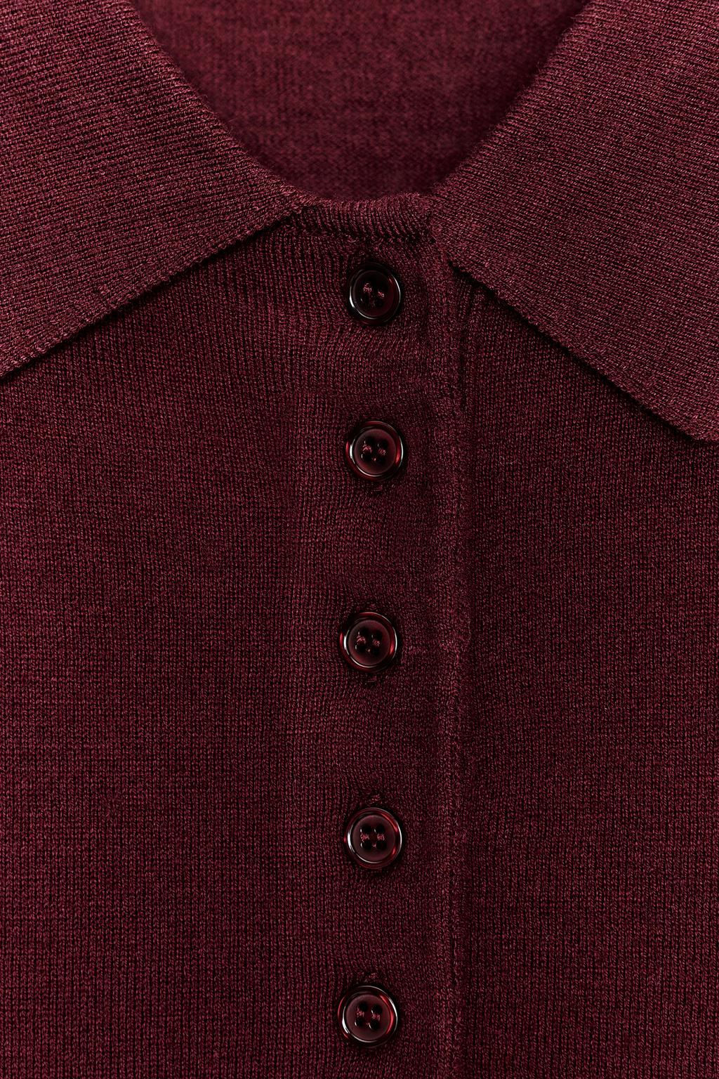 PLAIN KNIT POLO SHIRT - Zara фото 24