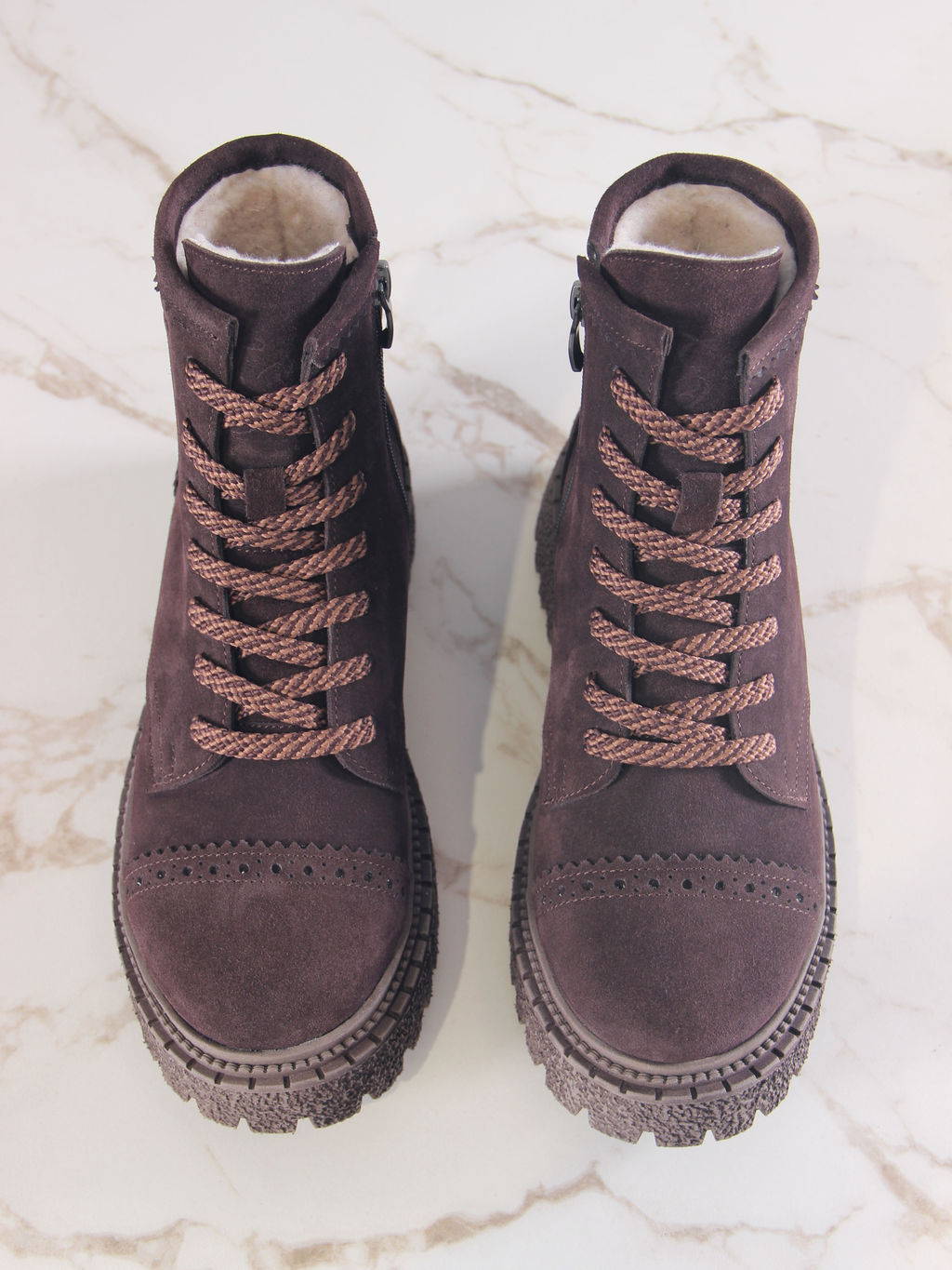 Ботинки 319.22511br.Коричневый замша/мех