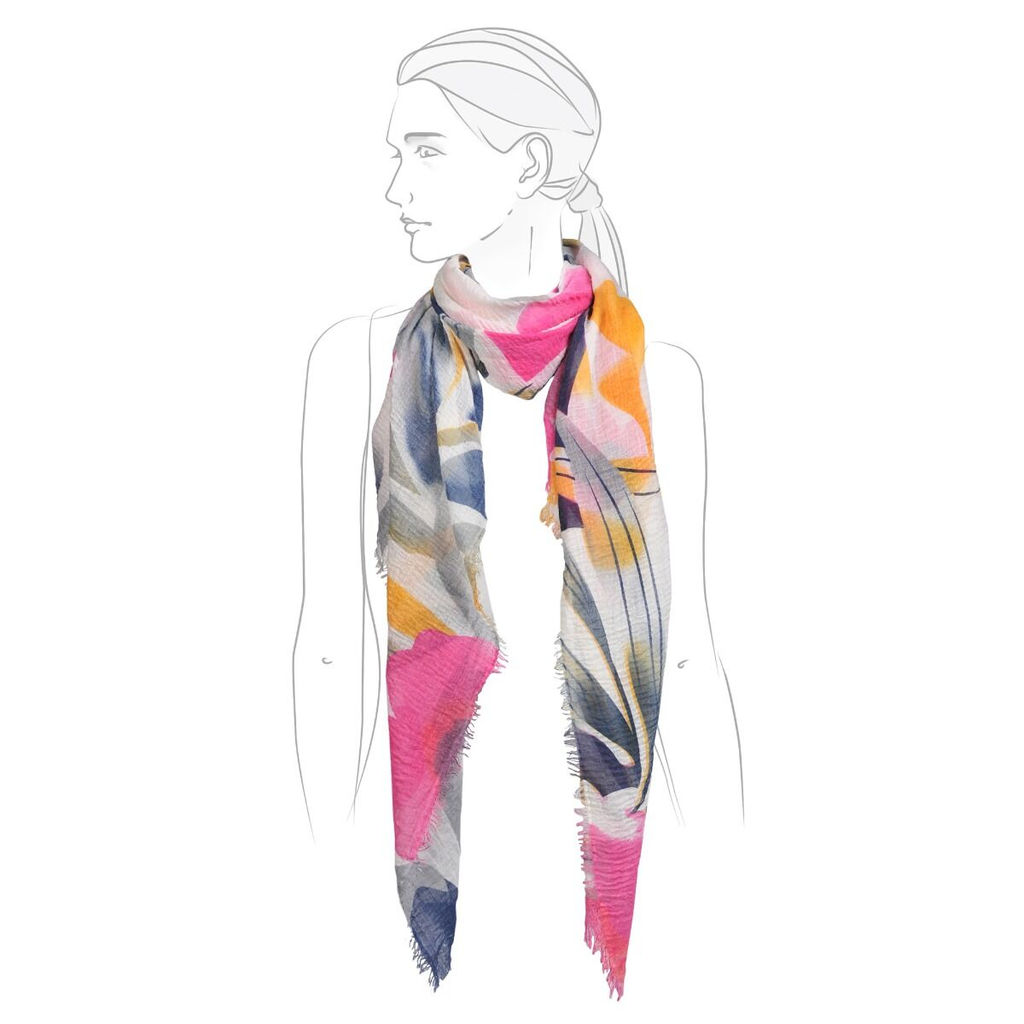 Палантин из ткани с эффектом крэш разноцветного цвета - Модные истории фото 3