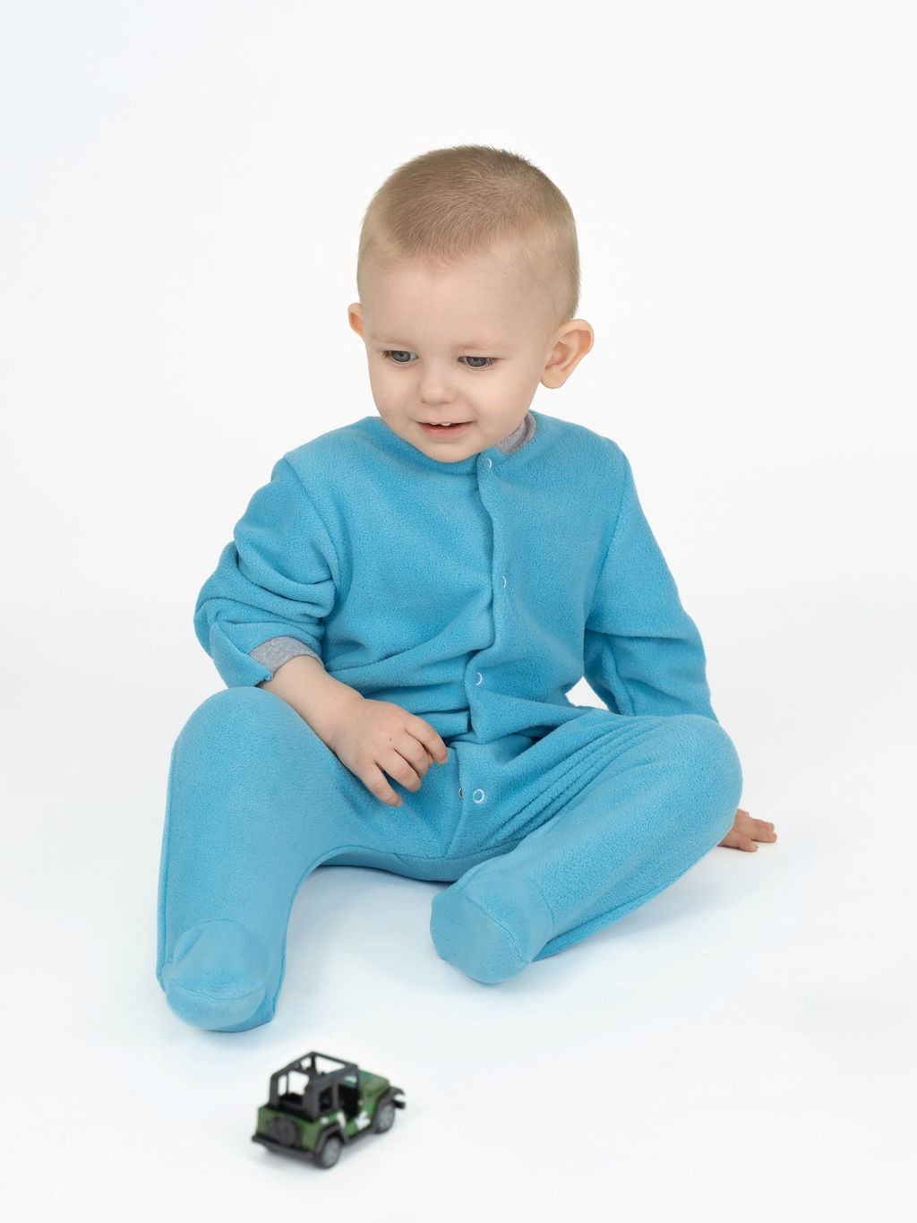 Комбинезон ясельный флисовый бирюза