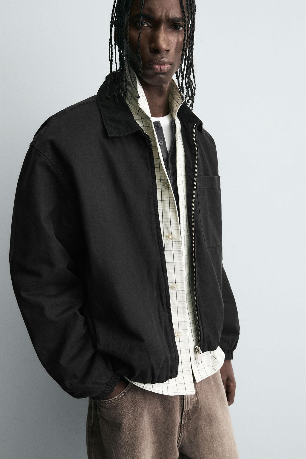 RELAXED FIT ZIP-UP JACKET