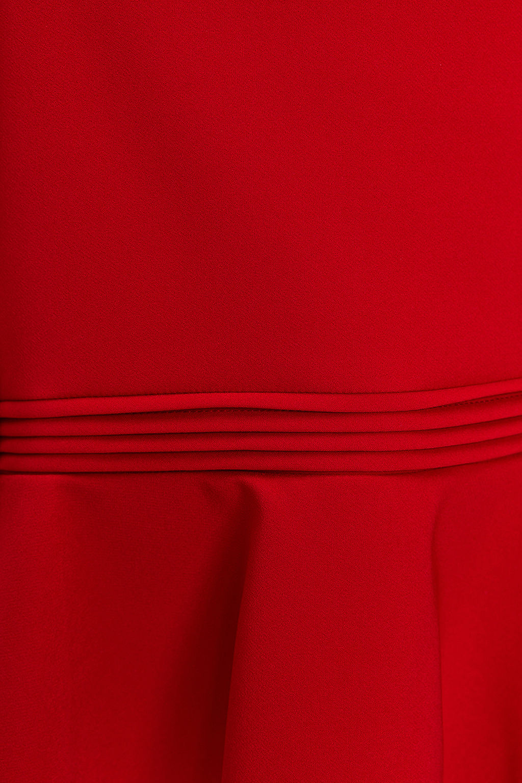 K?rm?z? Nervur Detayl? Etegi Volanl? Ask?l? A Kesim Dokuma Mini Elbise TWOSS20EL2504