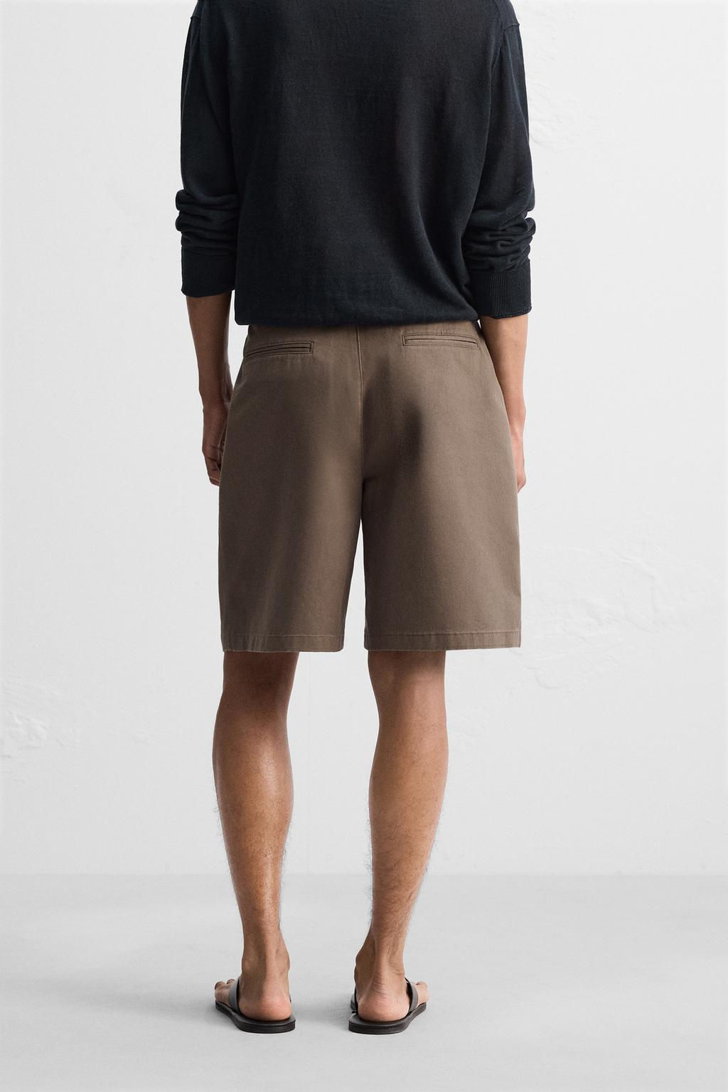 RELAXED FIT PLEATED BERMUDA SHORTS - Zara фото 3