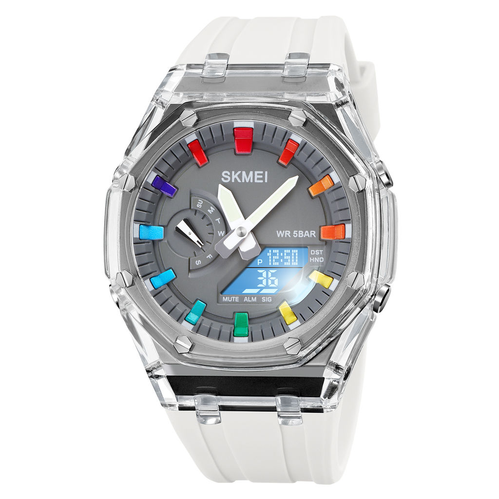 Часы наручные Skmei мужские электронные спортивные 2100white-grey