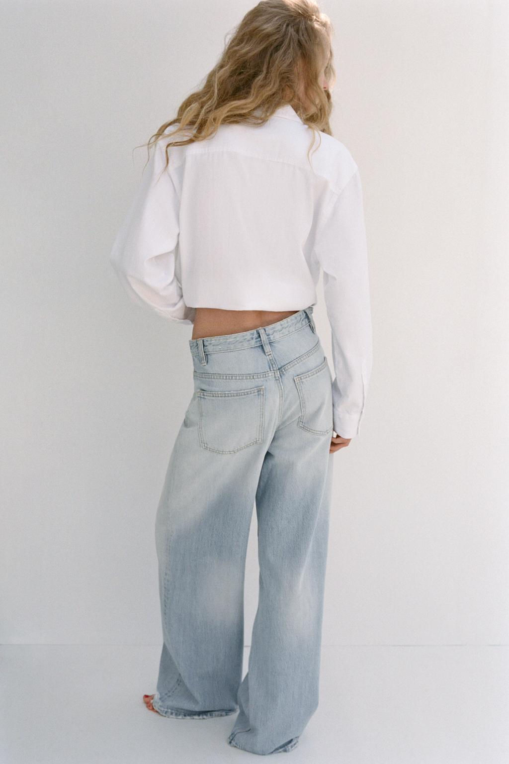 HIGH-WAIST WIDE-LEG TRF JEANS - Zara фото 38