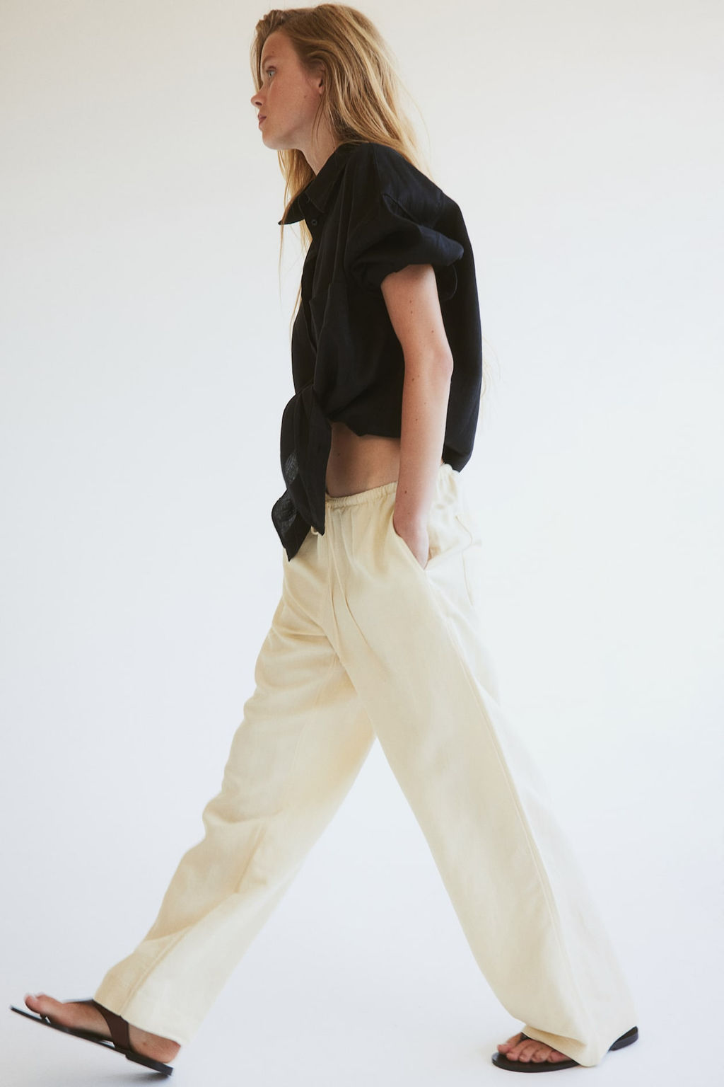 Pantalon en mezcla de lino - H&m фото 4