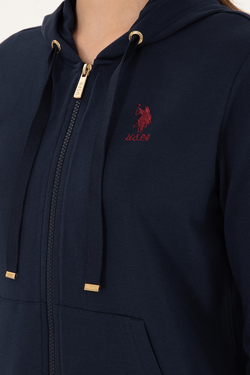 Женская темно-синяя толстовка с капюшоном Неожиданная скидка в корзине - U.s. polo assn фото 7