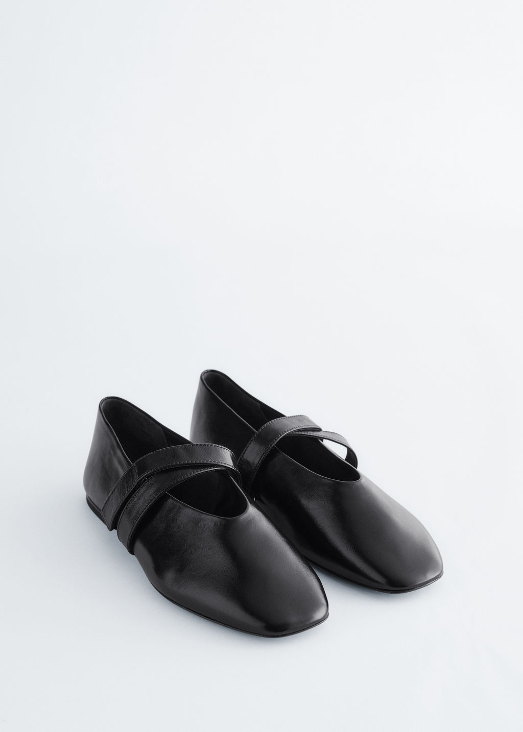 Bailarinas de cuero con tiras cruzadas - H&m фото 5