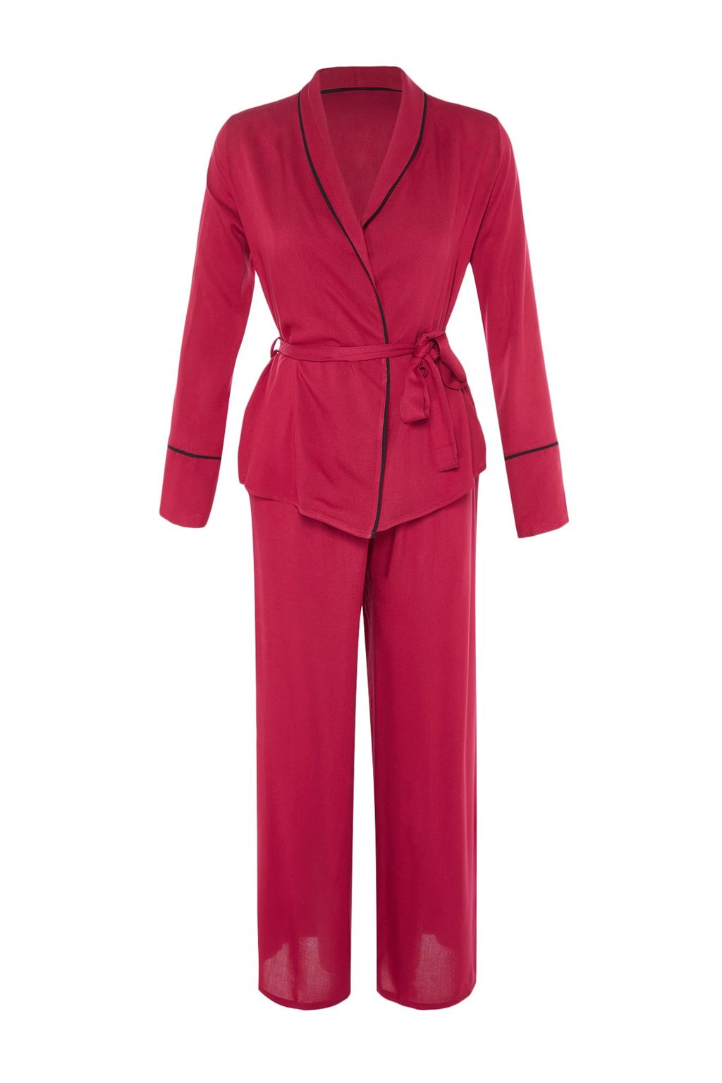 Trendyolmilla Bej Kusakl? Biye Detayl? Kruvaze Viskon Hamile Dokuma Pijama Tak?m? THMAW22PT1109  фото 29