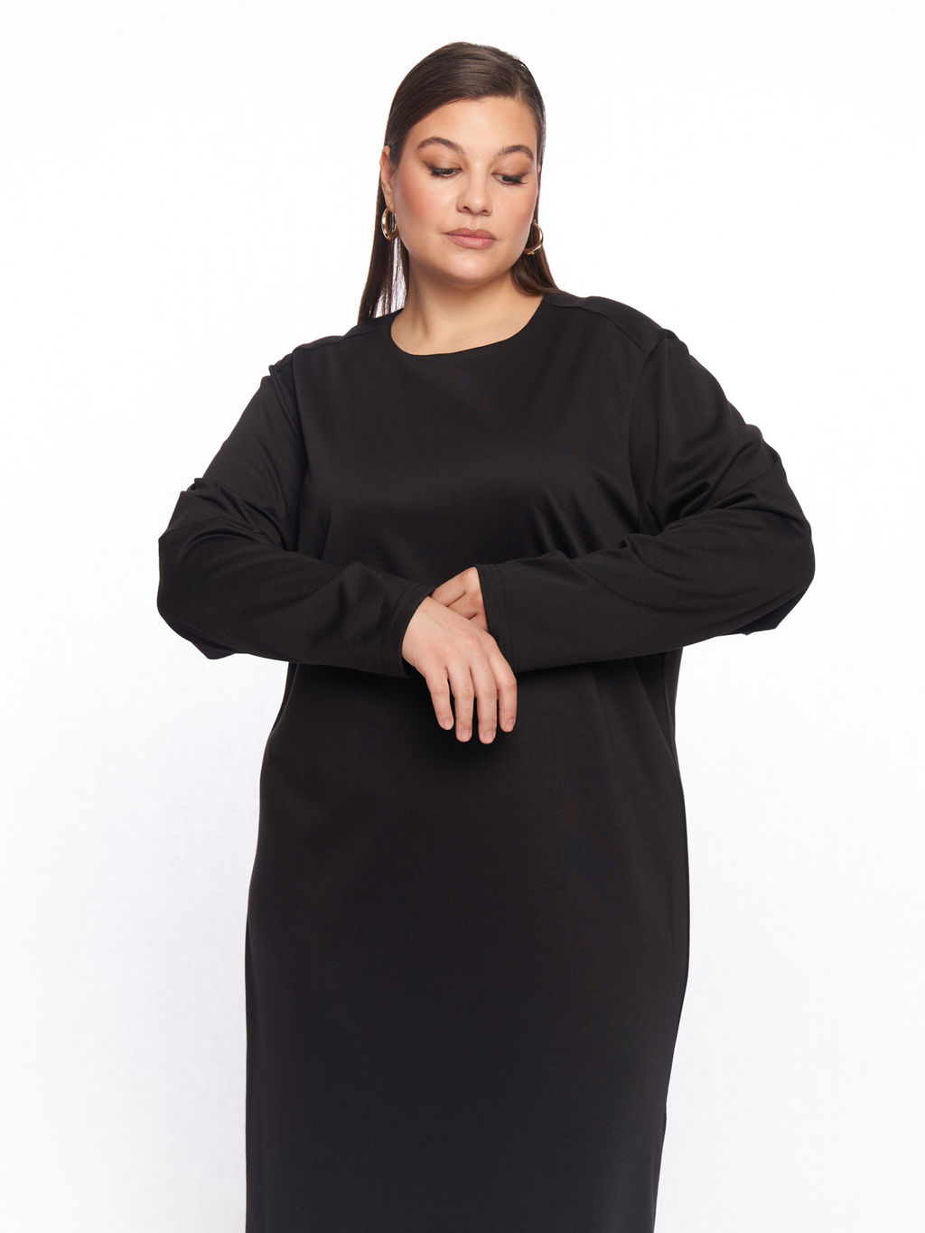 Платье из плотного трикотажа PP51806BLK01