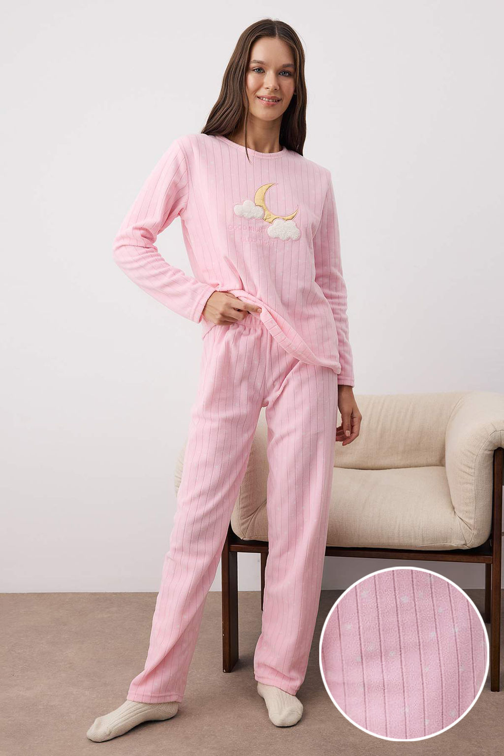 Pembe Galaksi Patchli Polar Orme Pijama Tak?m? THMAW26PT00193 - Trendyolmilla фото 9