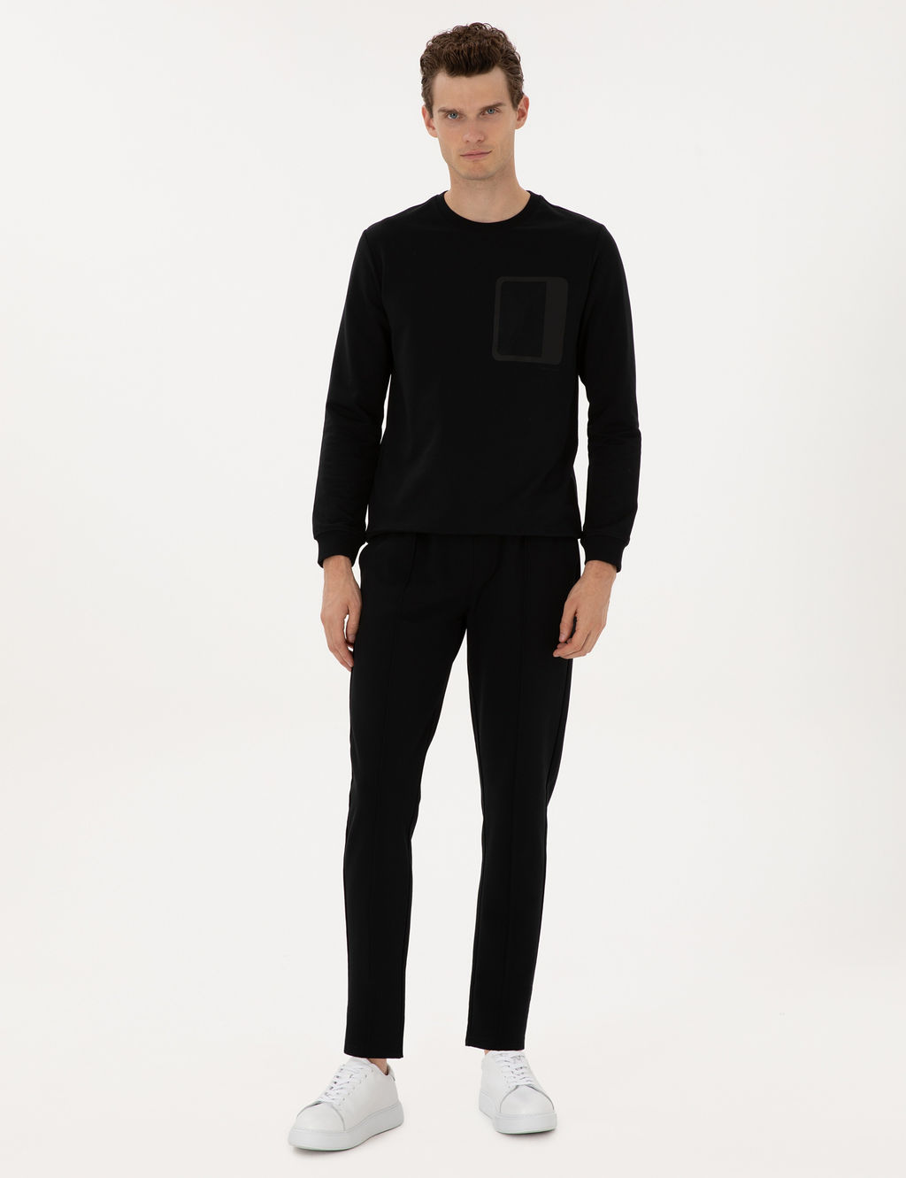 Siyah Slim Fit Nerv_rl_ D_z Pa_a E_ofman Alt_