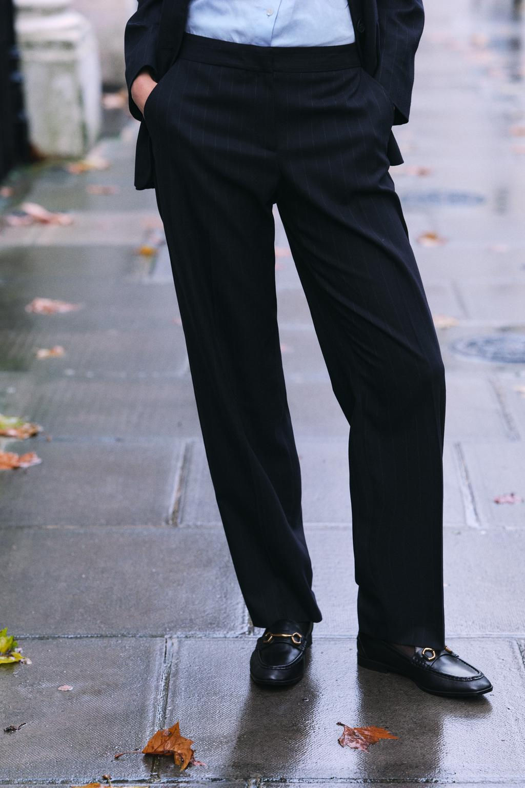 PINSTRIPE STRAIGHT LEG TROUSERS - Zara фото 3