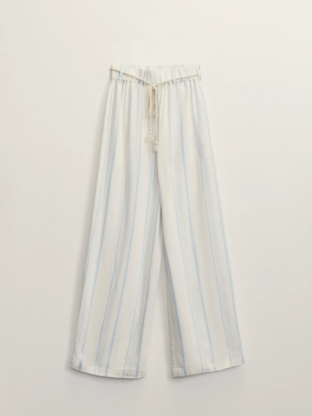 Прямые брюки из вискозы и льна в полоску / Zarina  фото 7