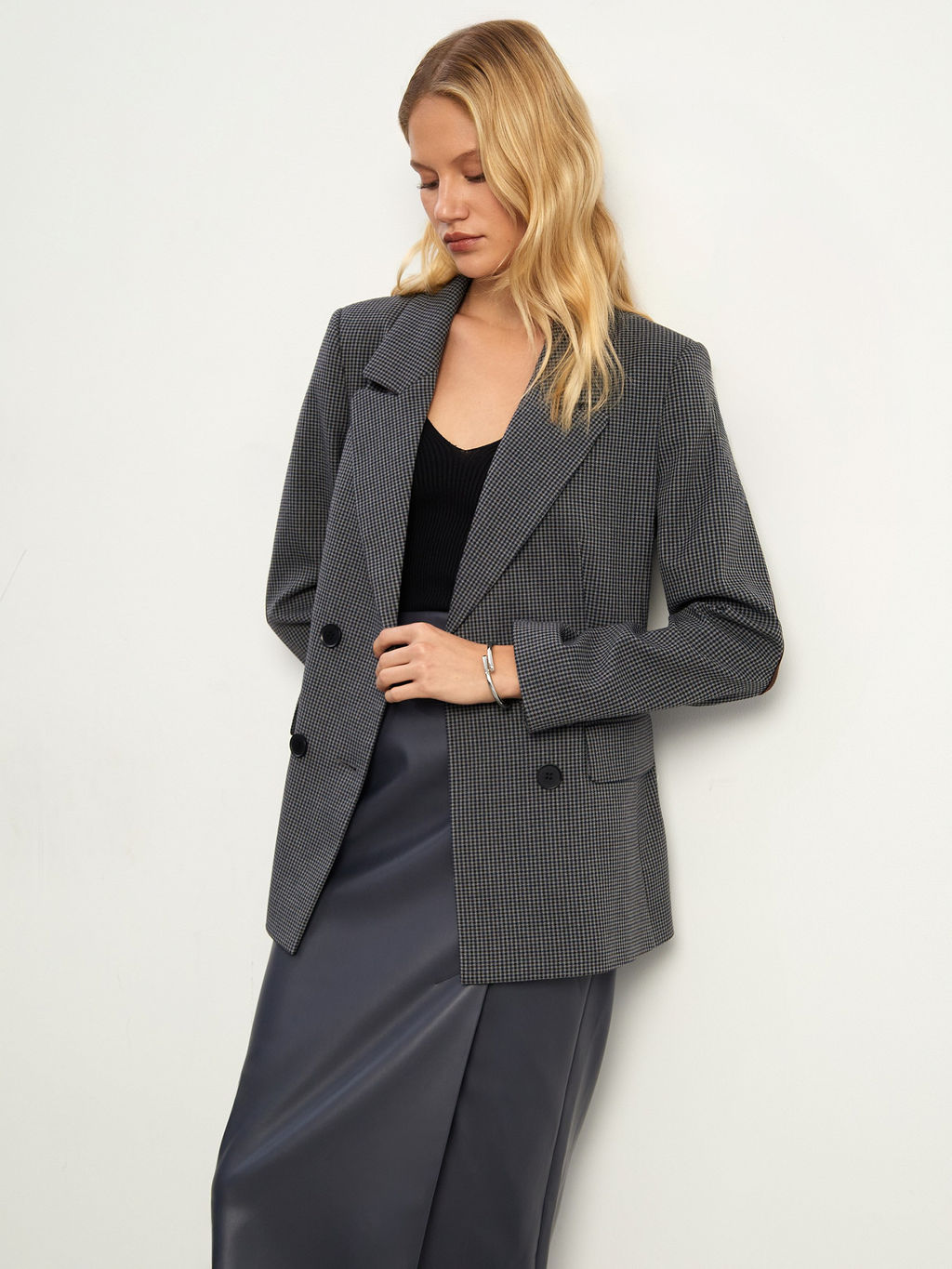 EMKA / Двубортный жакет с замшевой вставкой  фото 3