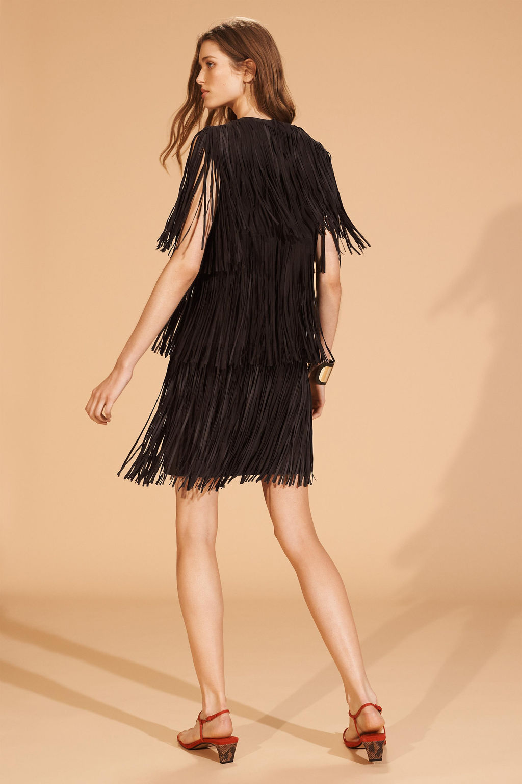 LIMITED EDITION SUEDE LEATHER FRINGED DRESS - Zara фото 4