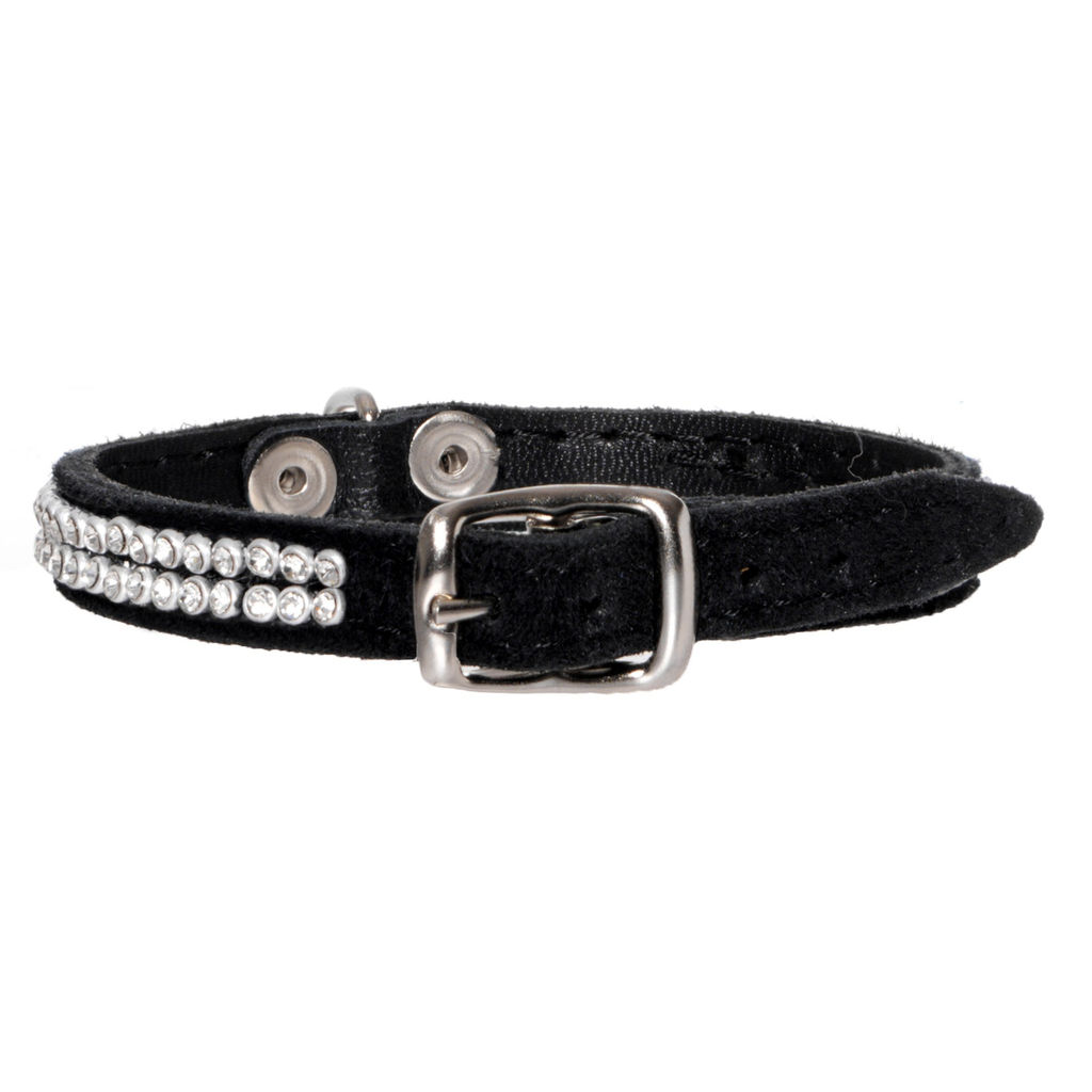 Ошейник Люкс 10мм*19-23см двухслойный "Велюр-лайт" со стразами(512511) 99ред99 512511 512511