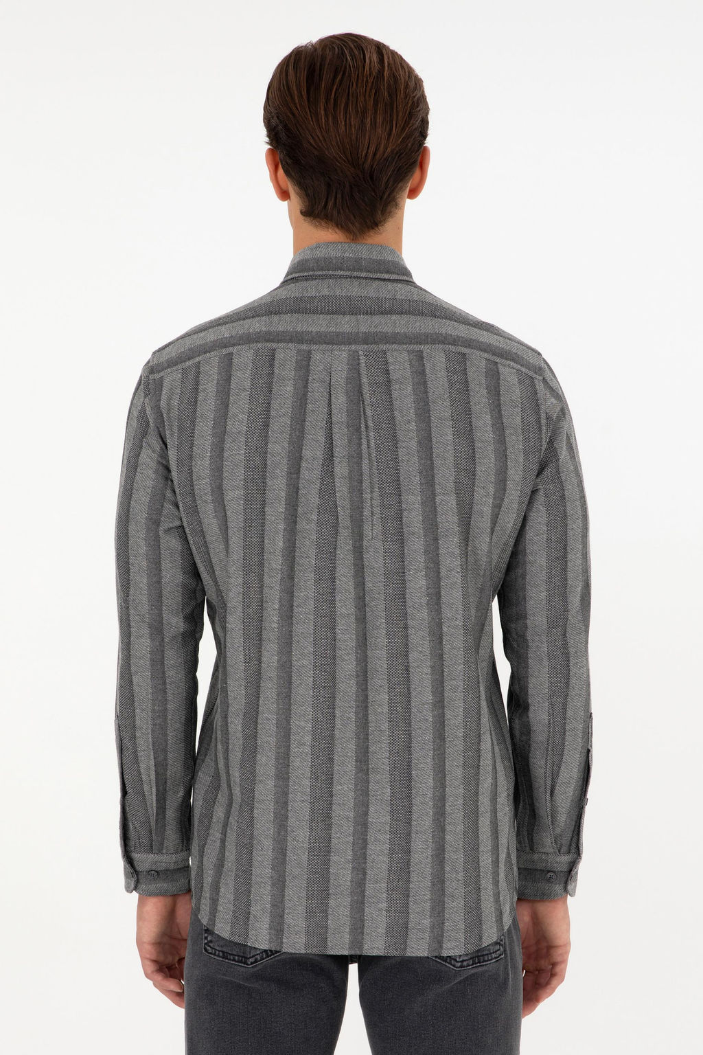 Мужская серая рубашка с длинным рукавом Неожиданная скидка в корзине - U.s. polo assn фото 5