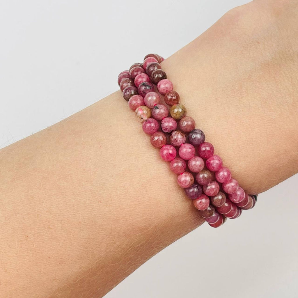 Бусины для украшений из Родонита (86 бусин)