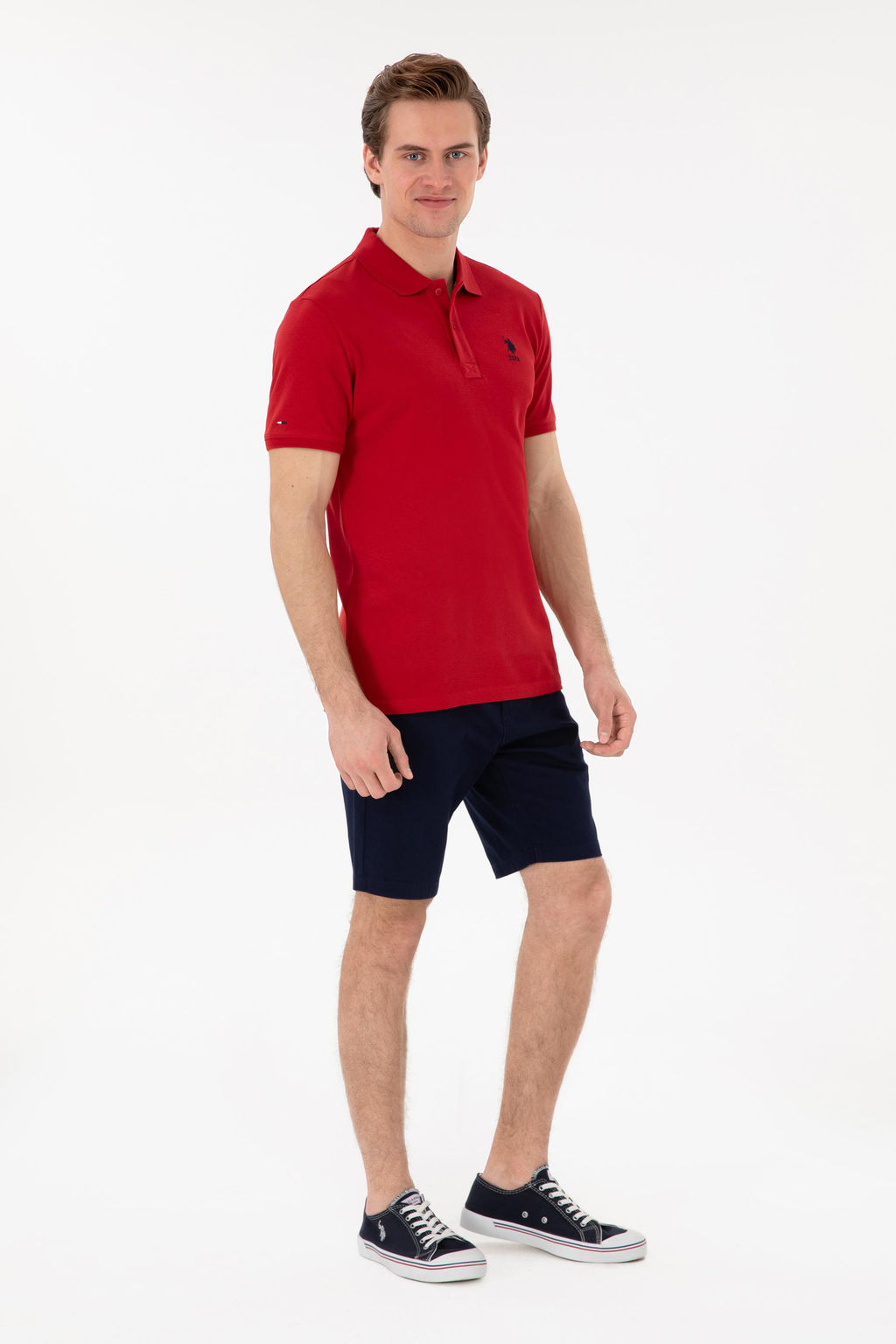 Erkek Slim Fit Polo Yaka K_rm_z_ Basic Ti__rt Sepette S_rpriz _ndirim - U.s. polo assn фото 4