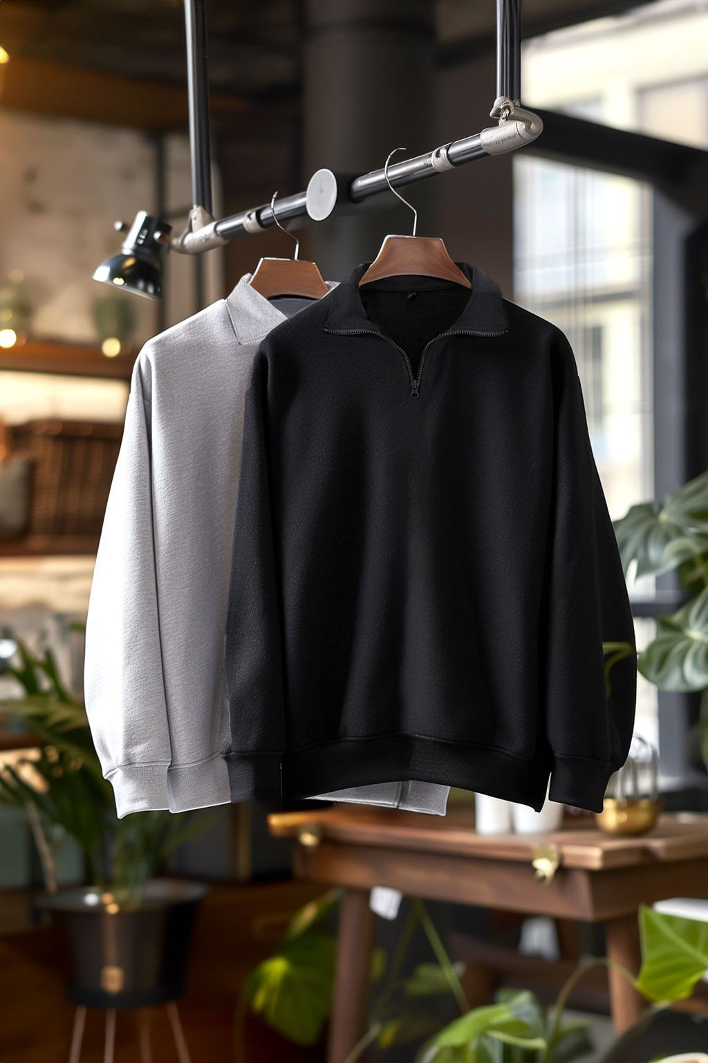 Siyah-Kar Melanj 2li Paket Regular/Normal Kesim Ici Polar/S?cak Tutan Sweatshirt TMNAW25SW00205
