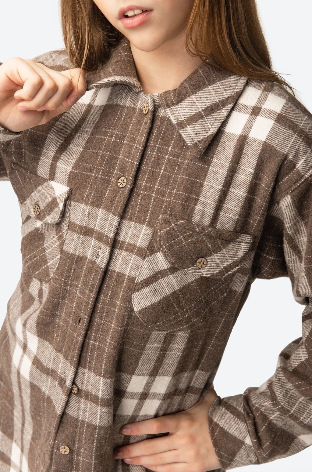 Теплая удлиненная рубашка для девочки Happy Fox фото 7