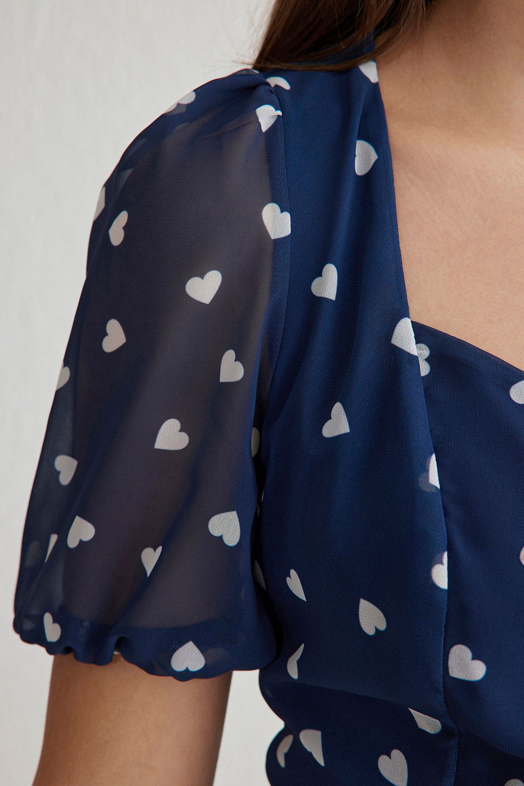 TRENDYOLMILLA Mavi Cicekli A Kesim Sifon Mini Astarl? Dokuma Elbise TWOSS22EL2168 фото 12