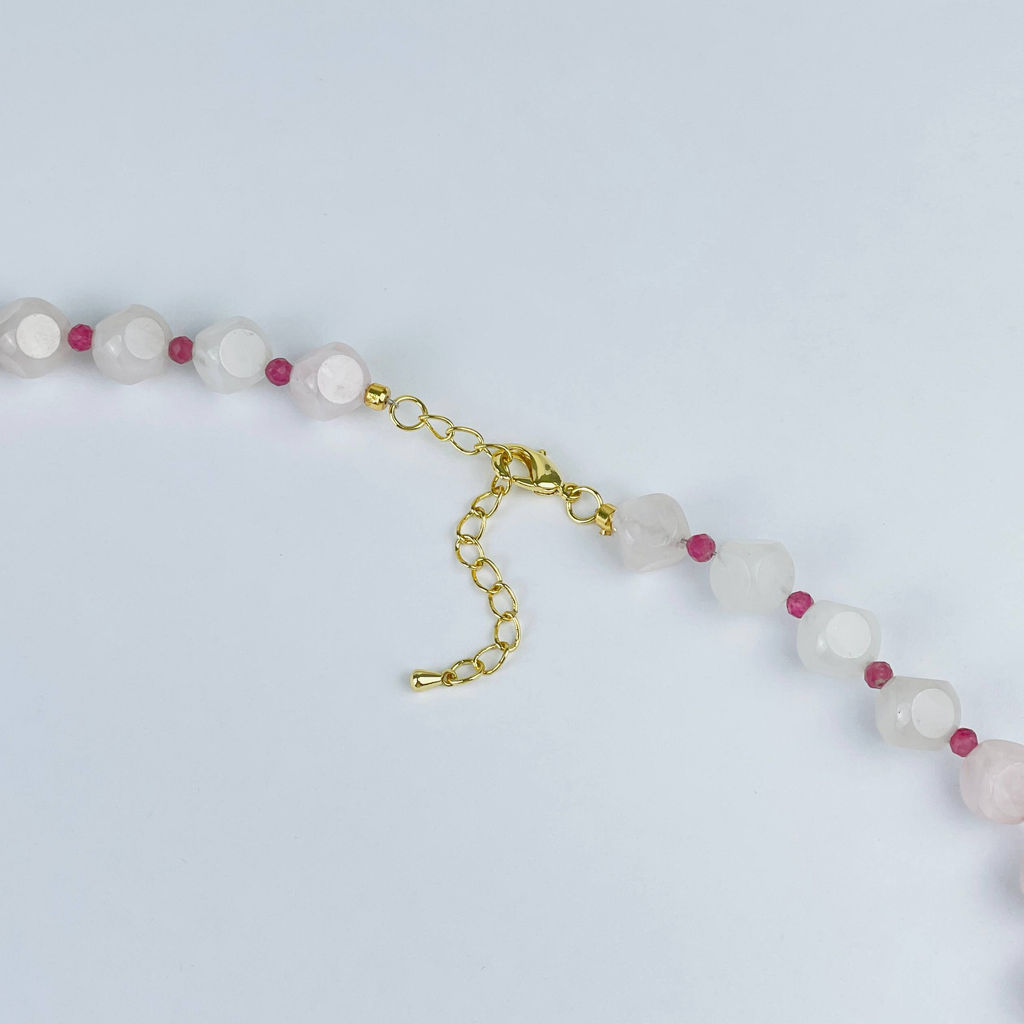 Бусы из мадагаскарсого Розового кварца и Турмалина - Радуга самоцветов фото 5