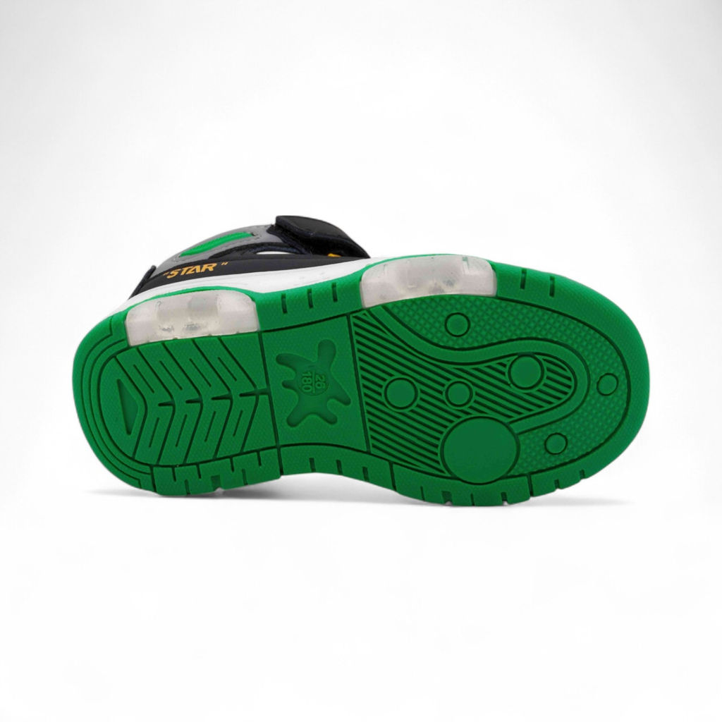 Кроссовки высокие демисезонные В7778-7 черно зеленые - BONCY фото 3