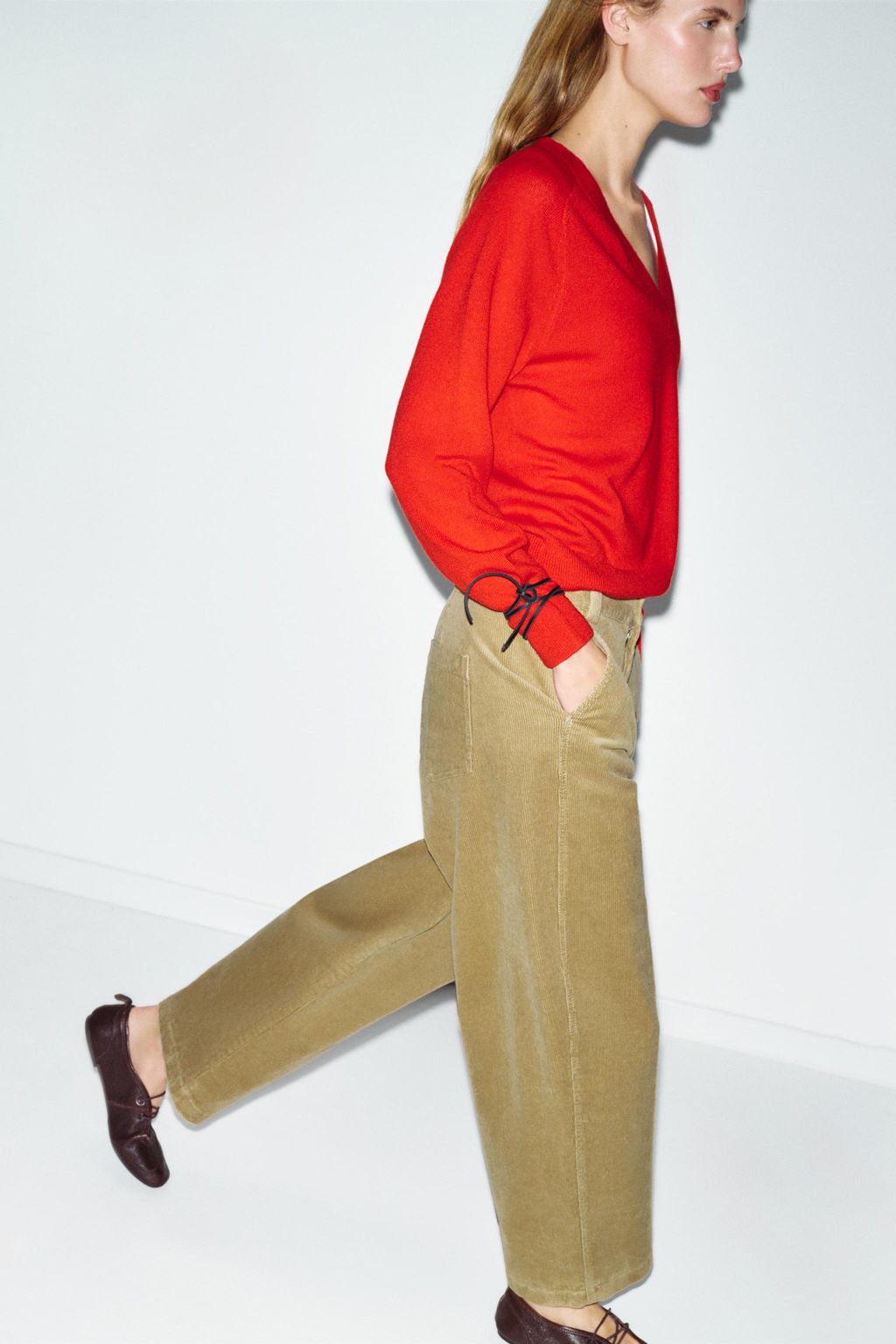 BARREL CORDUROY TROUSERS - Zara фото 7