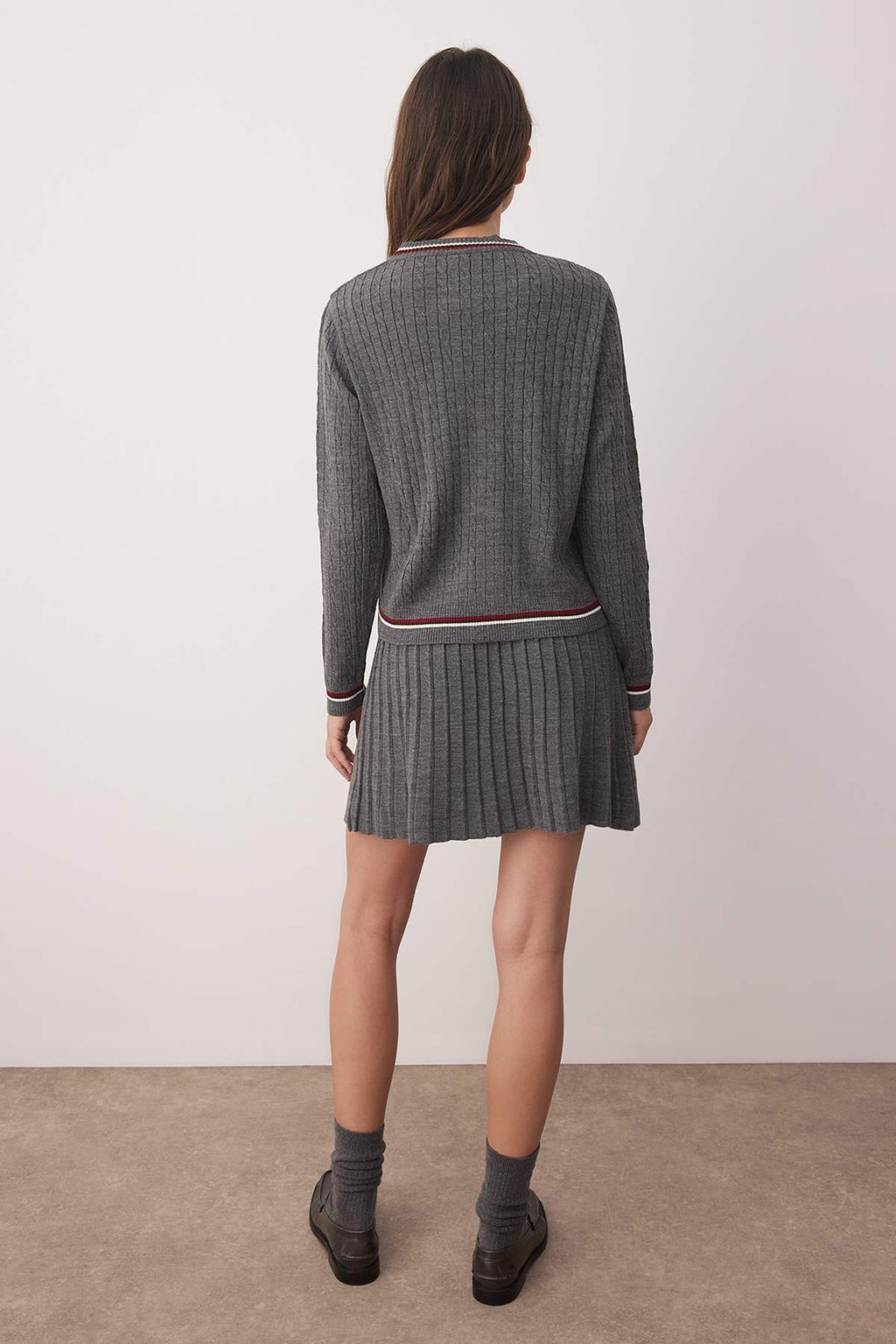 Antrasit Yumusak Dokulu H?rka-Bluz-Etek Triko Tak?m TWOAW26AU00015 - Trendyolmilla фото 4