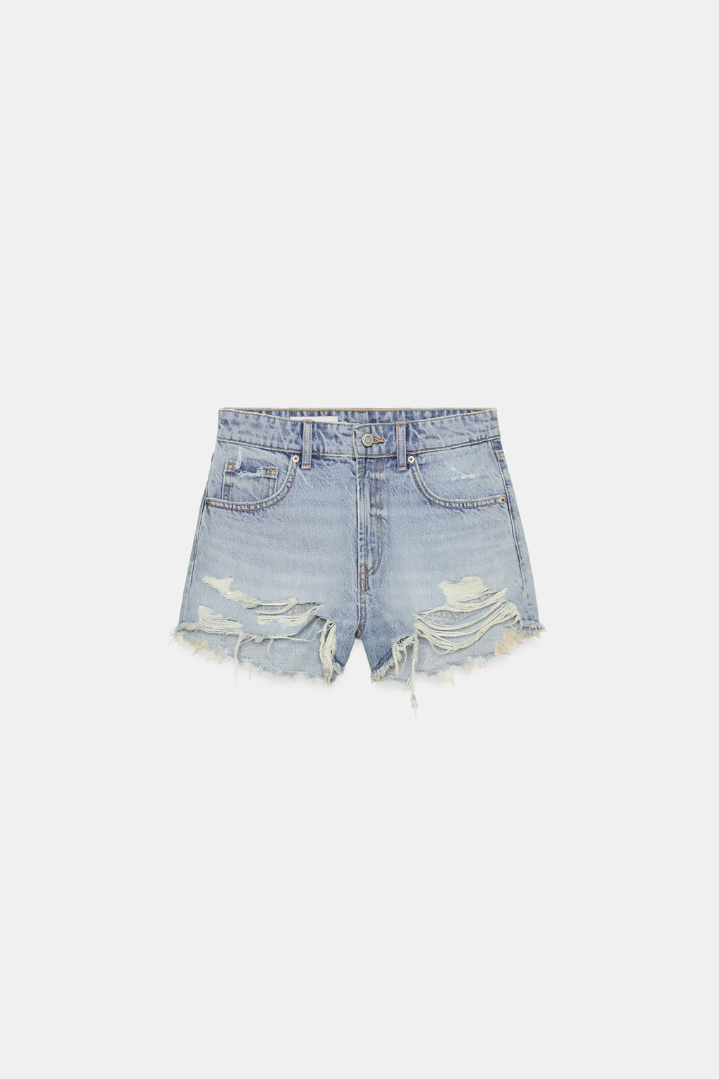 HIGH-WAIST CURVED DENIM SHORTS - Zara фото 45