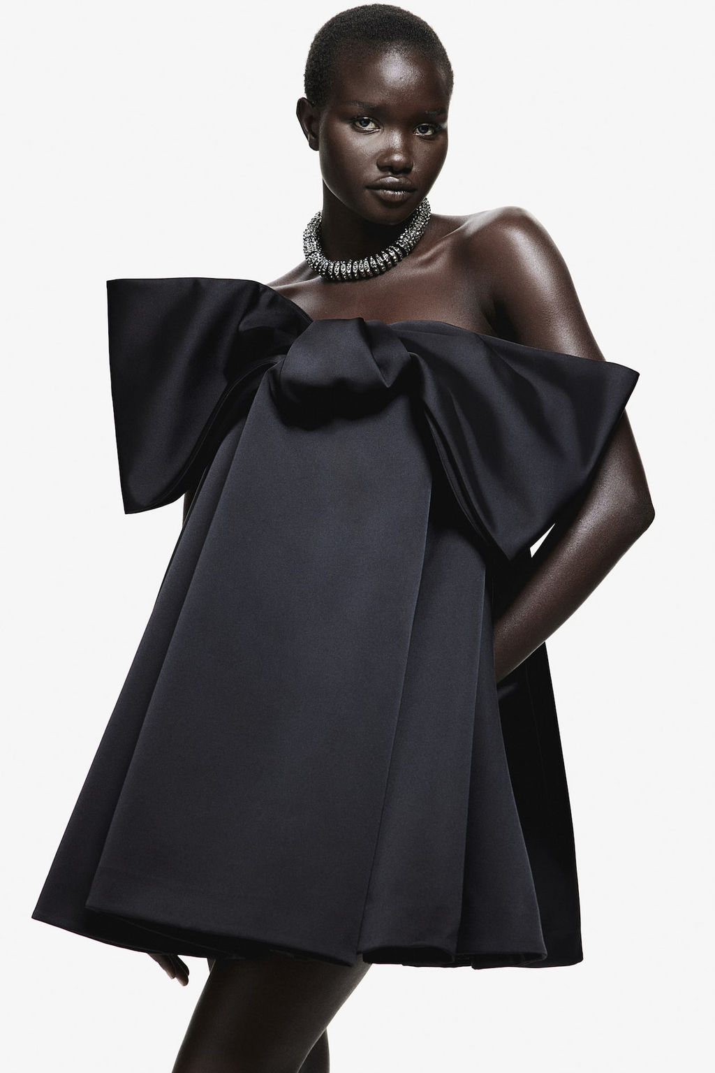 Minivestido de saten con lazo - H&m фото 4