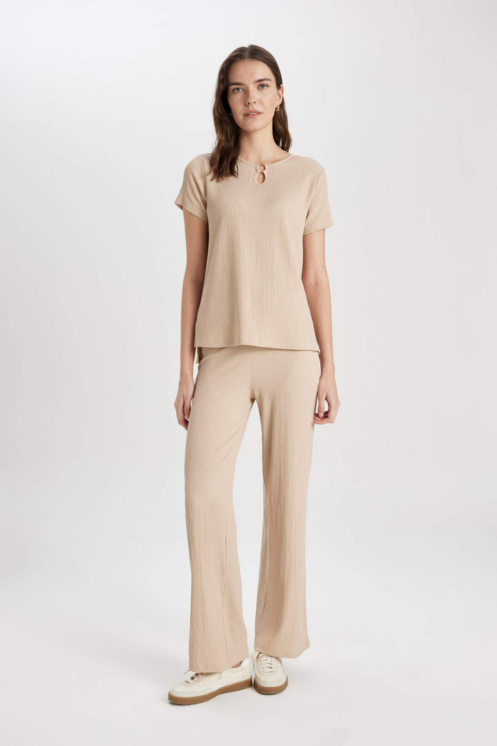 Burumcuk Pantolon Wide Leg Genis Bol Paca Esnek Belli - Defacto фото 2