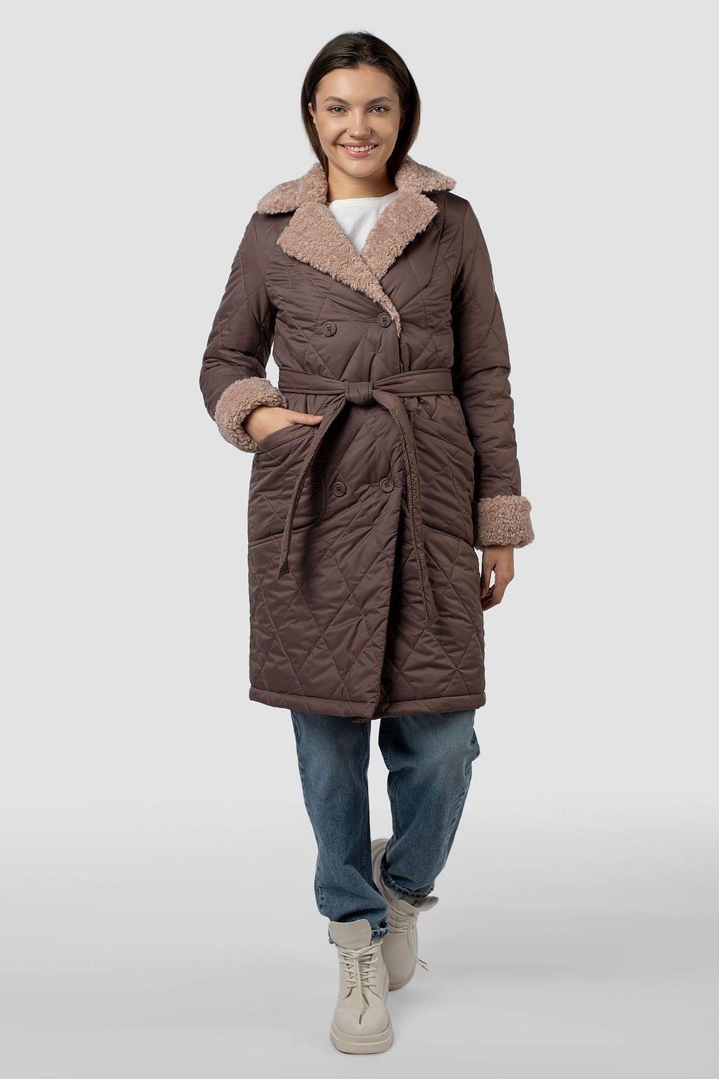 05-2109 Куртка женская зимняя (пояс) - El podio фото 2