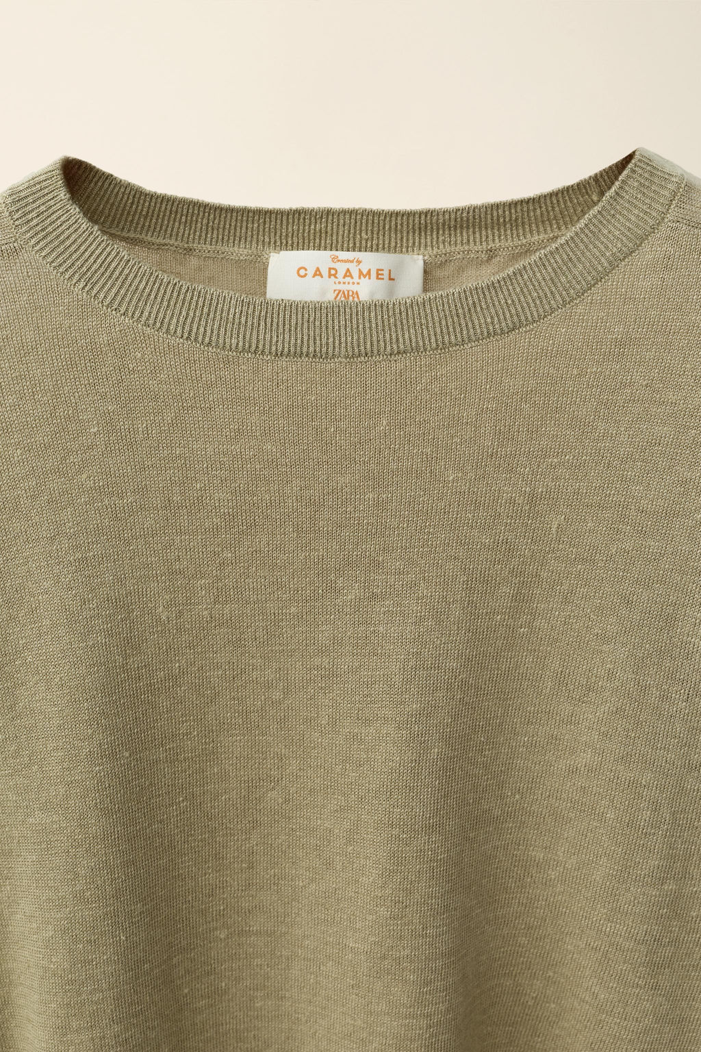 JERSEY PUNTO 100% LINO CREATED BY CARAMEL LONDON X ZARA / Khaki  фото 6