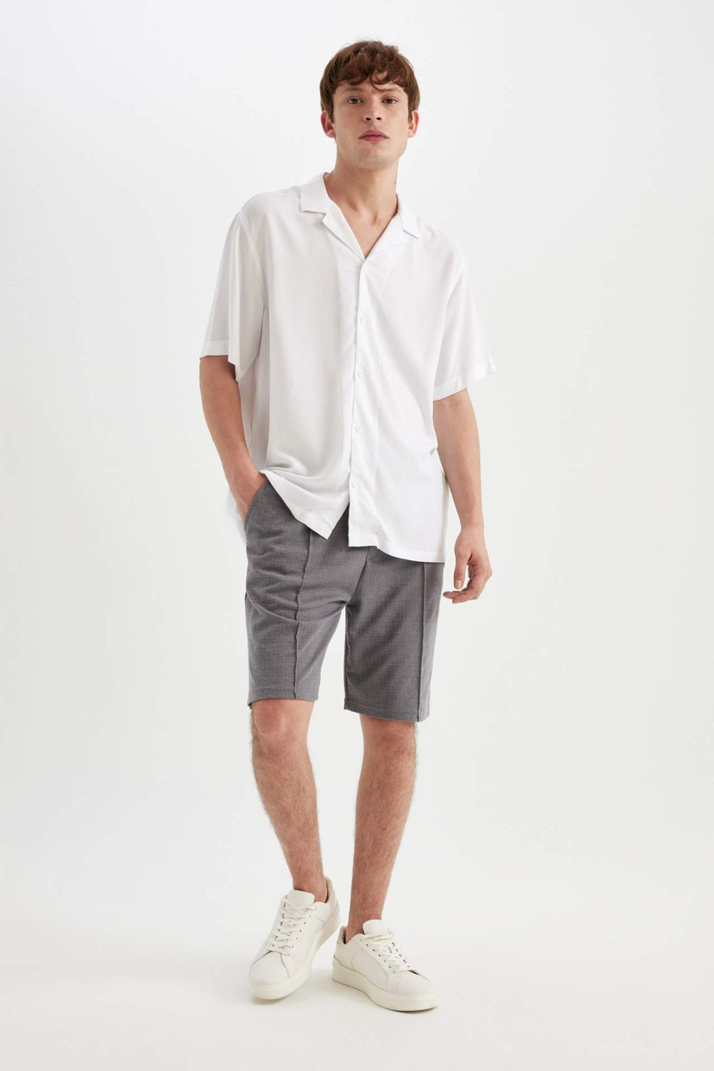 Relax Fit Penye Bermuda Sort - Defacto фото 2