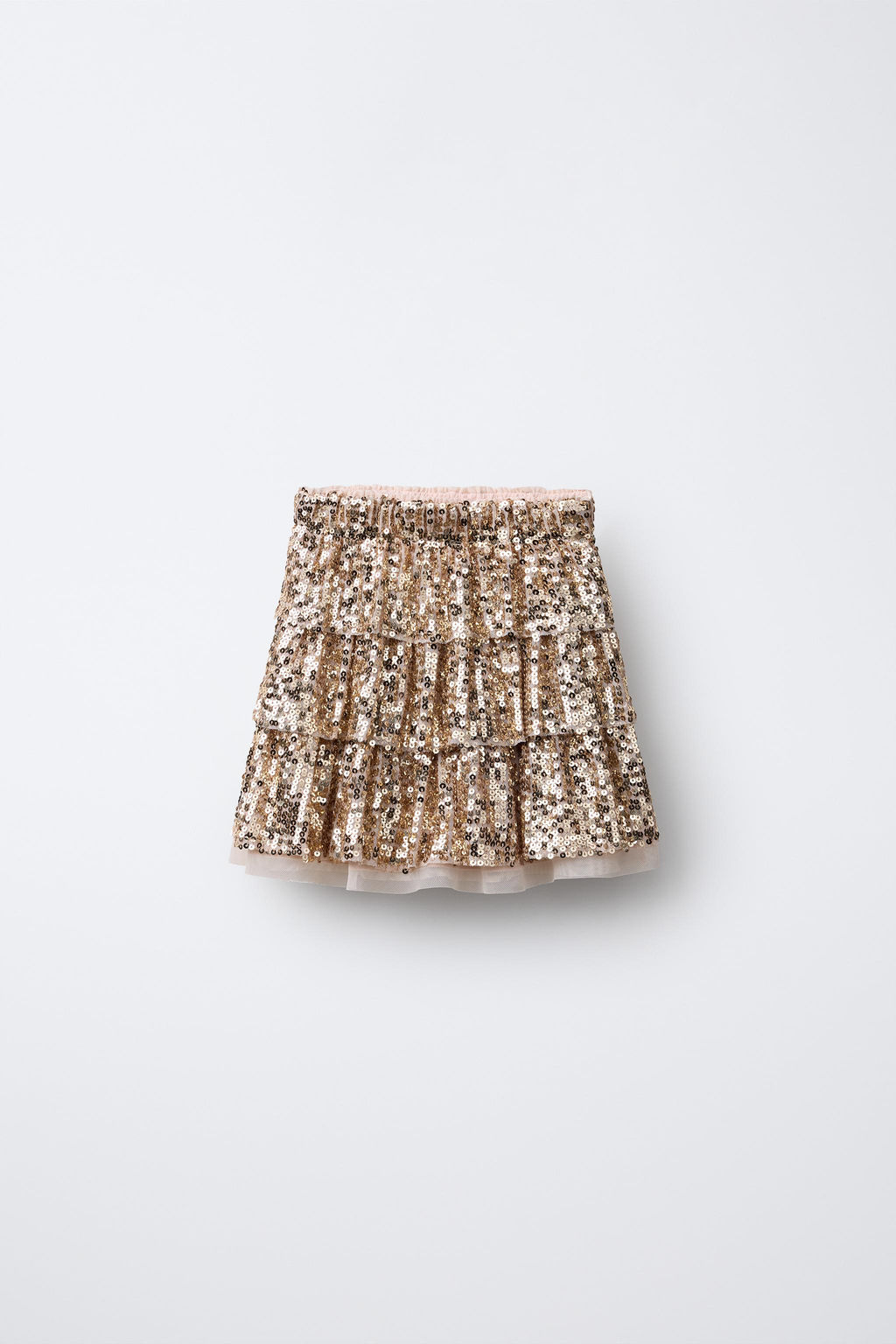 RUFFLED SEQUIN SKIRT