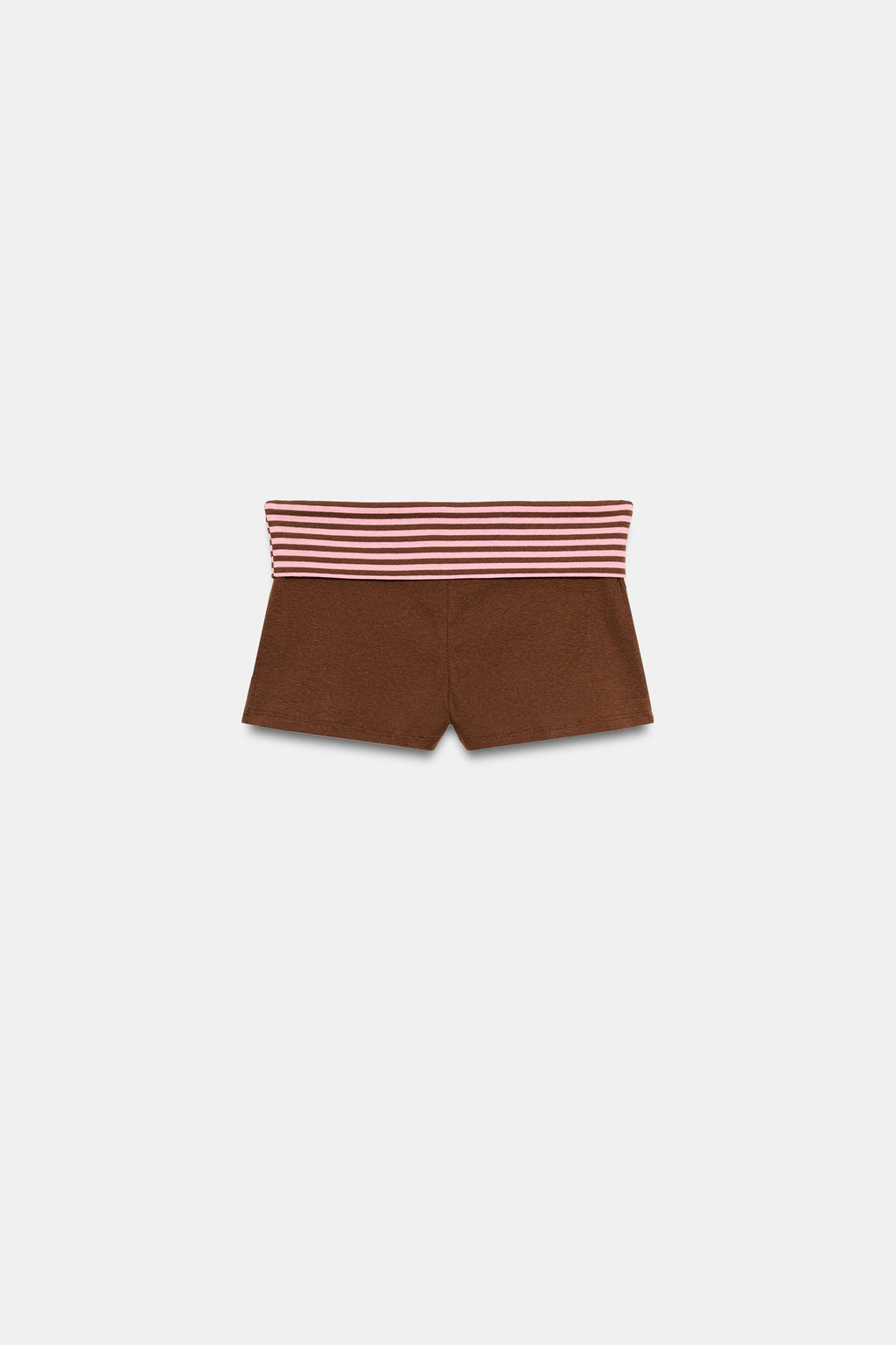 SHORTS MINI CINTURA RAYAS / Marr?n - Zara фото 7