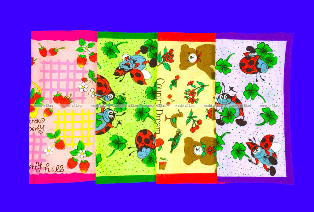 Цена за 10 пар. Носовые платки детские плотный поплин