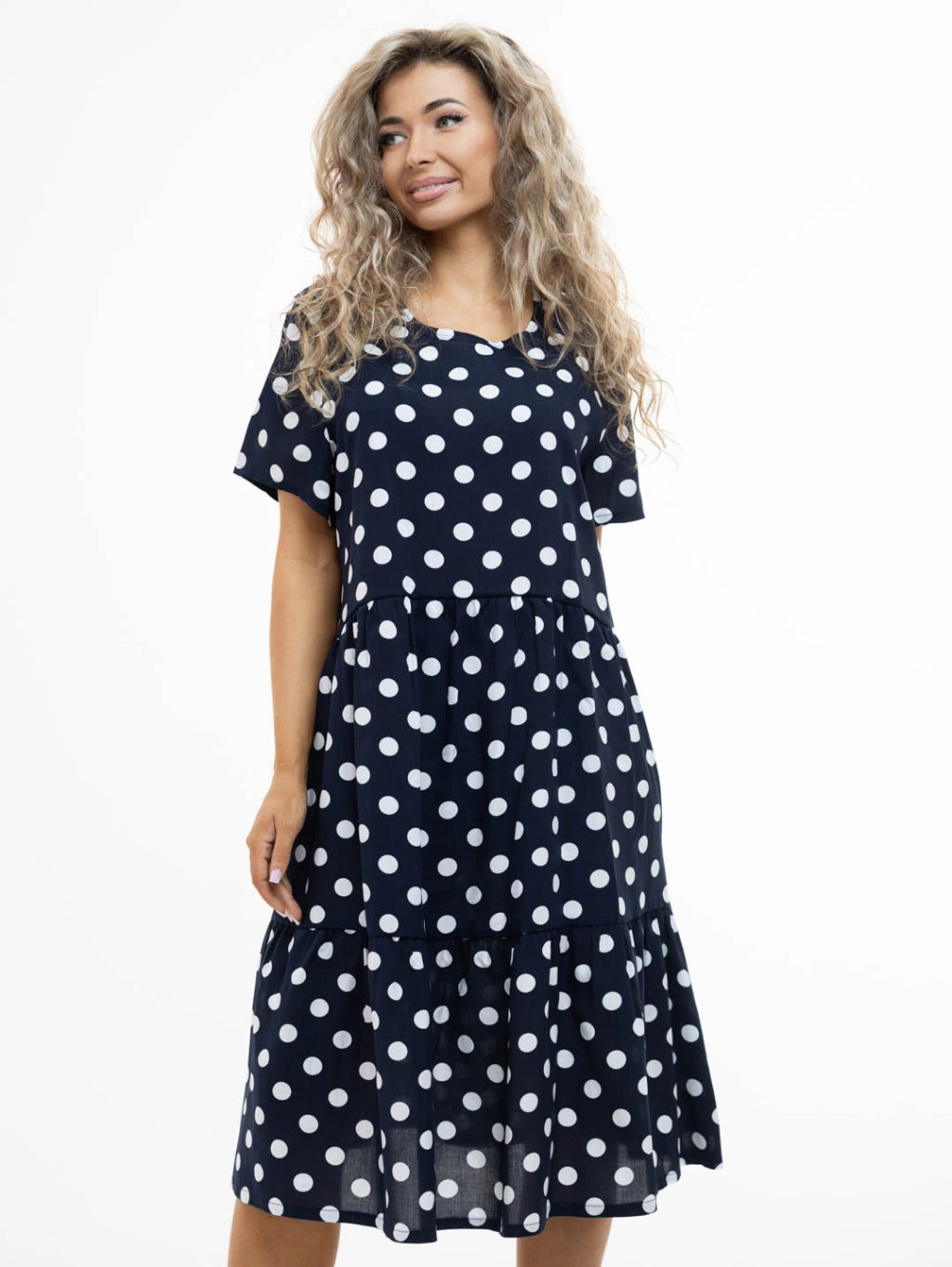 Платье женское, цвет синий белый - Барболета фото 2