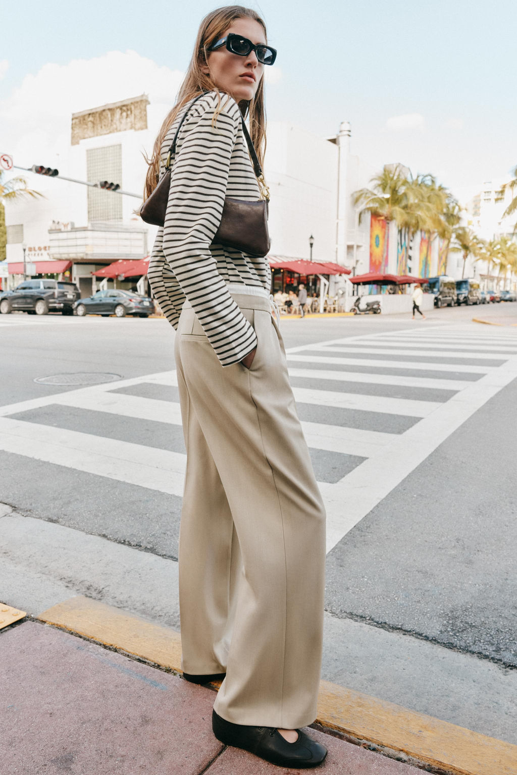 WIDE TROUSERS WITH DOUBLE WAISTBAND - Zara фото 3