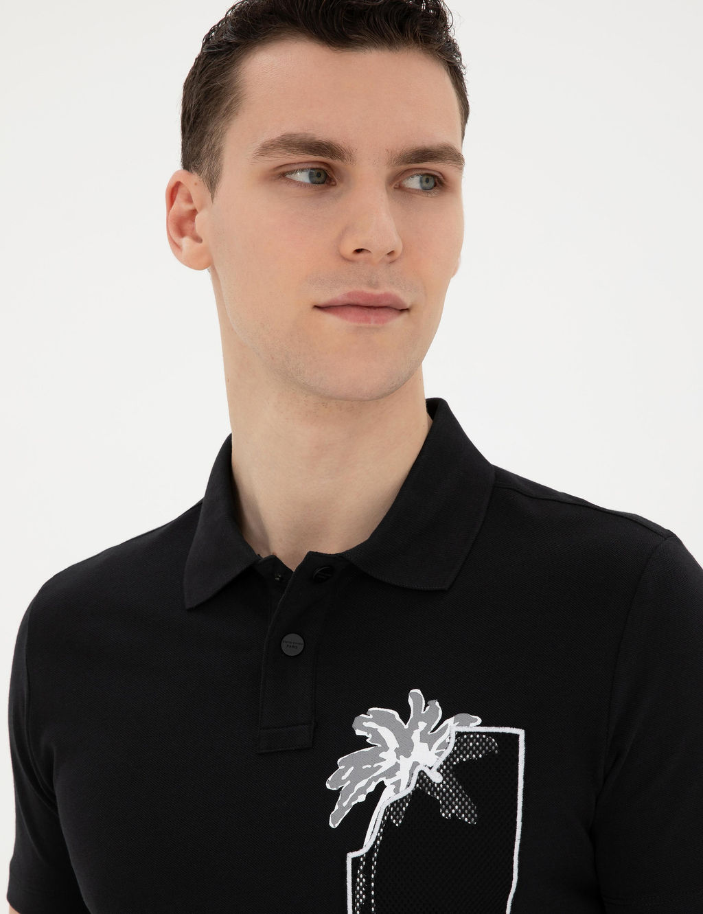 Siyah Slim Fit Ti__rt