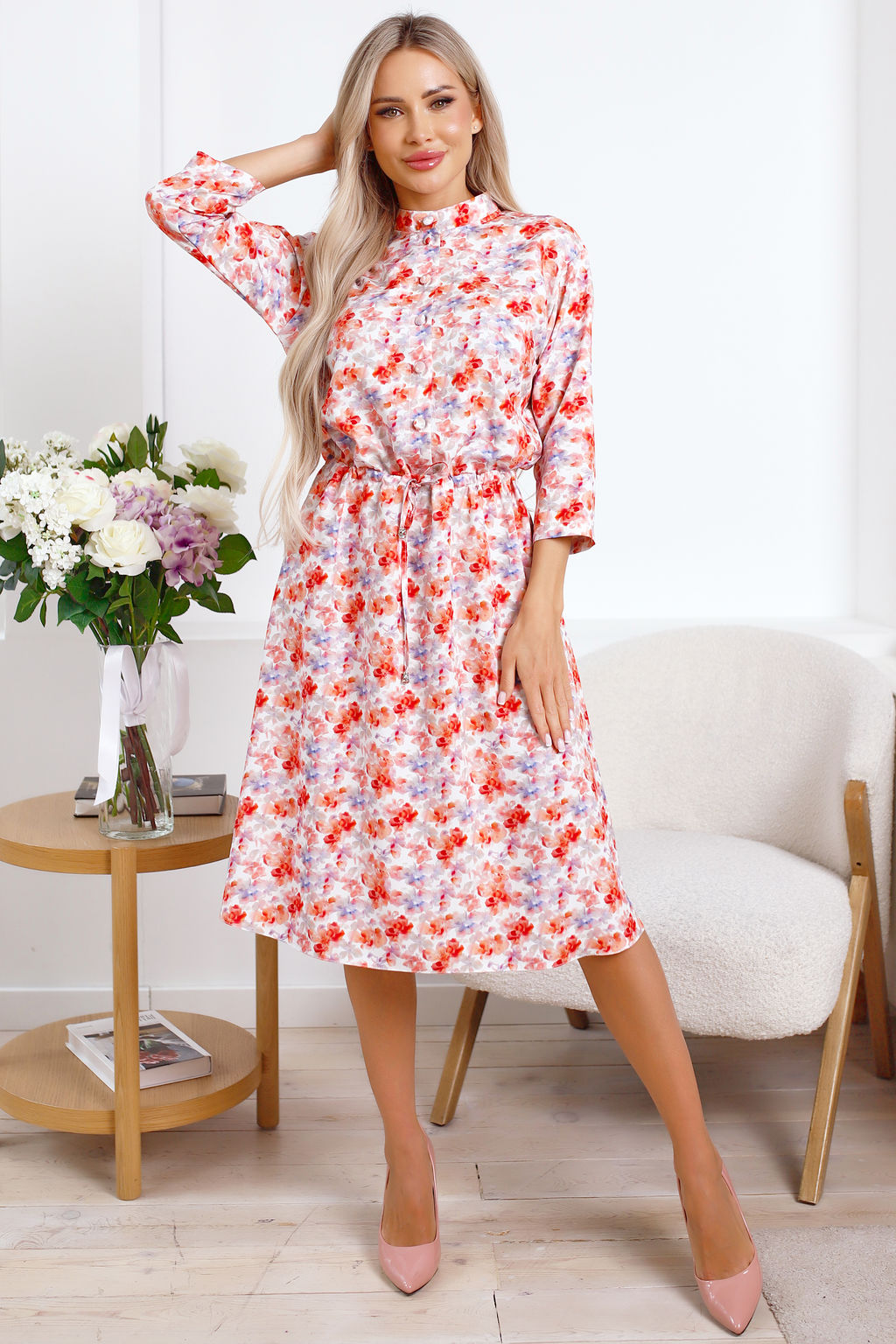 Платье Одиссея (красно-розовое) П15845-45М