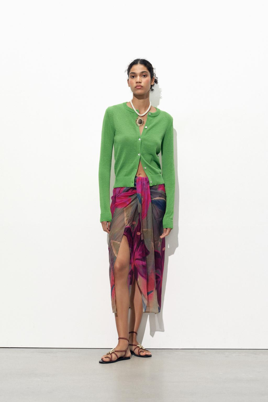 PLAIN RUSTIC KNIT CARDIGAN - Zara фото 4