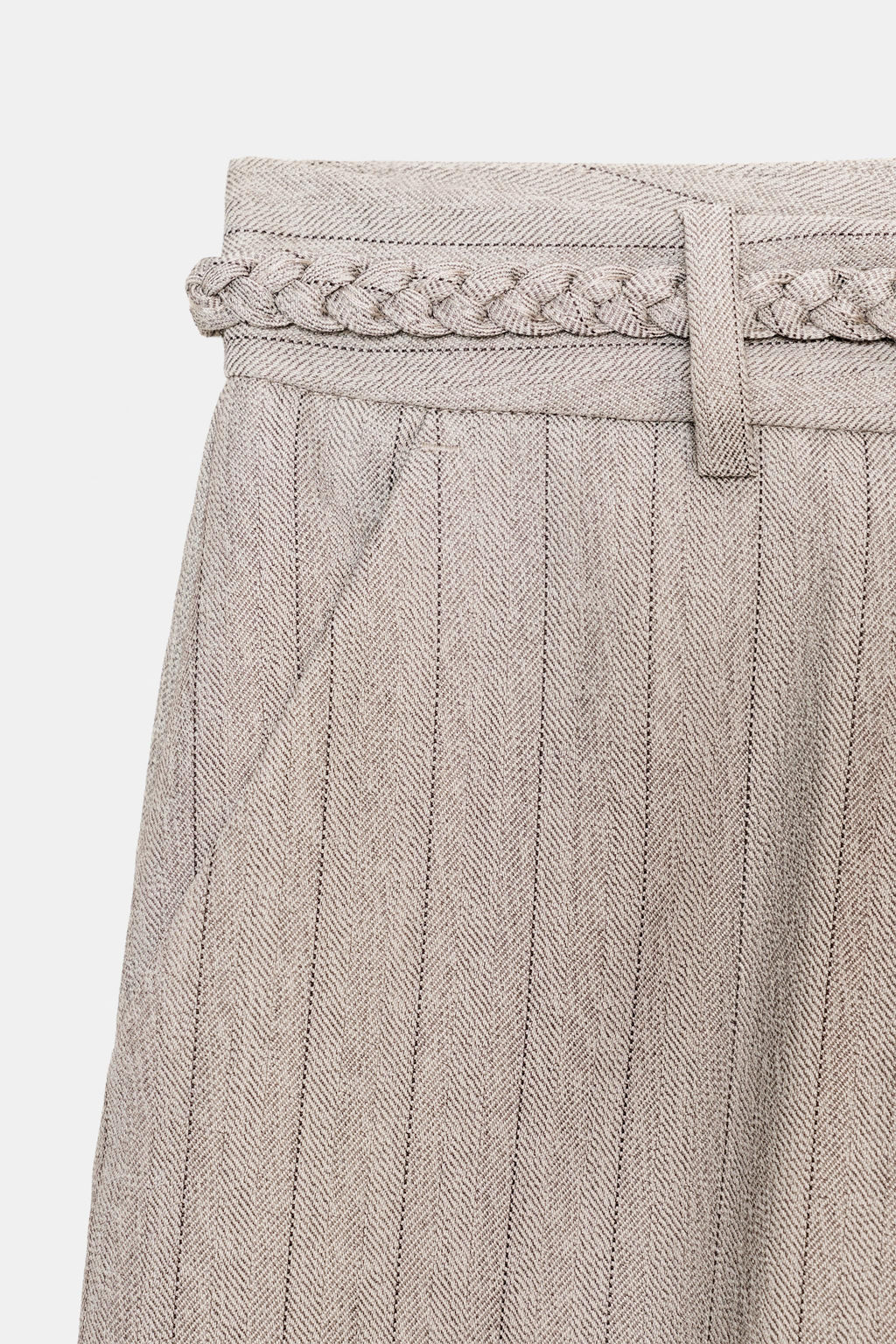 HERRINGBONE TROUSERS WITH BRAIDED BELT - Zara фото 18