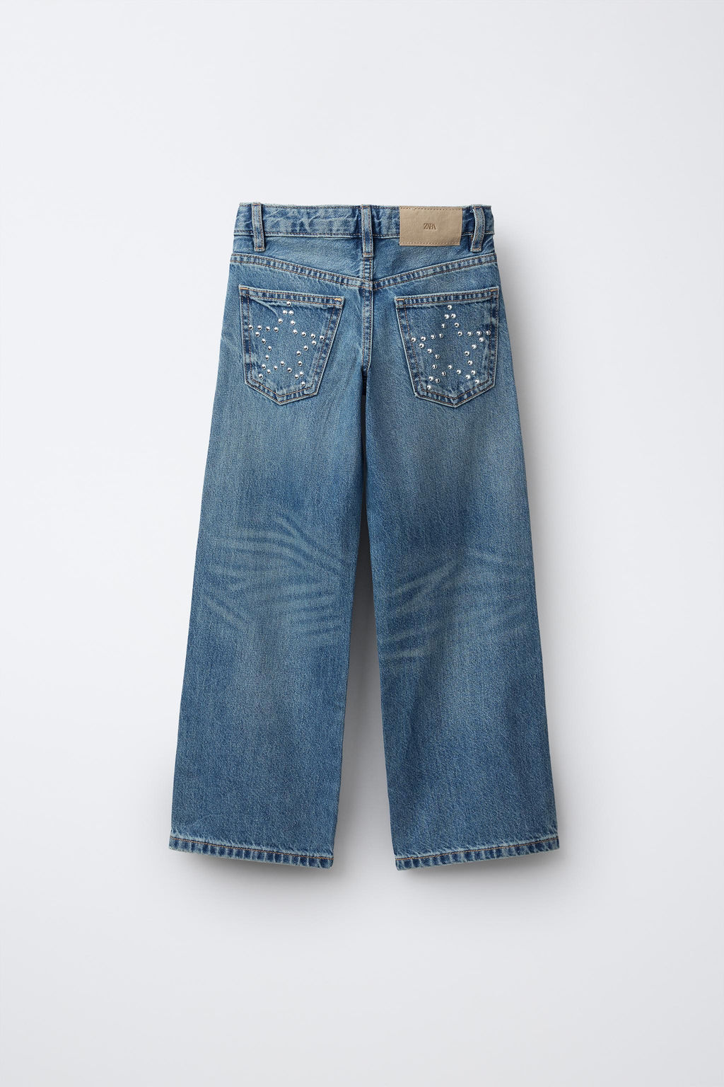 WIDE-LEG JEANS WITH RHINESTONE STARS - Zara фото 8